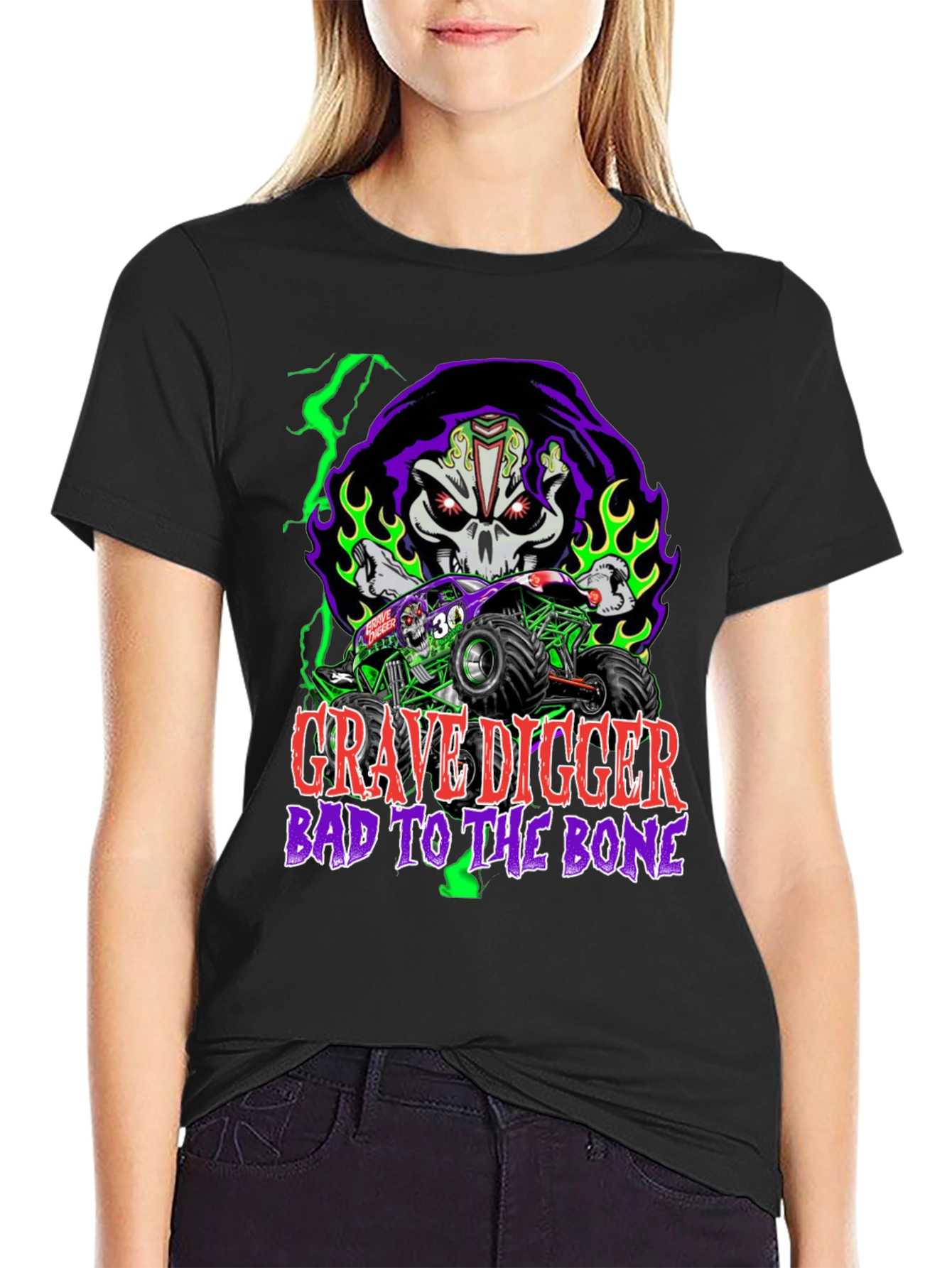 Grave Digger Monster Truck Graphic T-Shirt