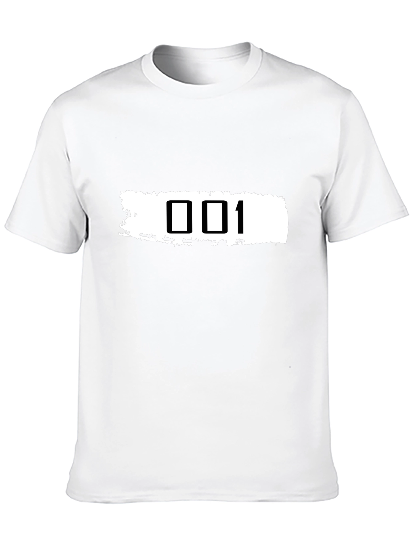 Black Graphic Tee - White Stripe 001 Design