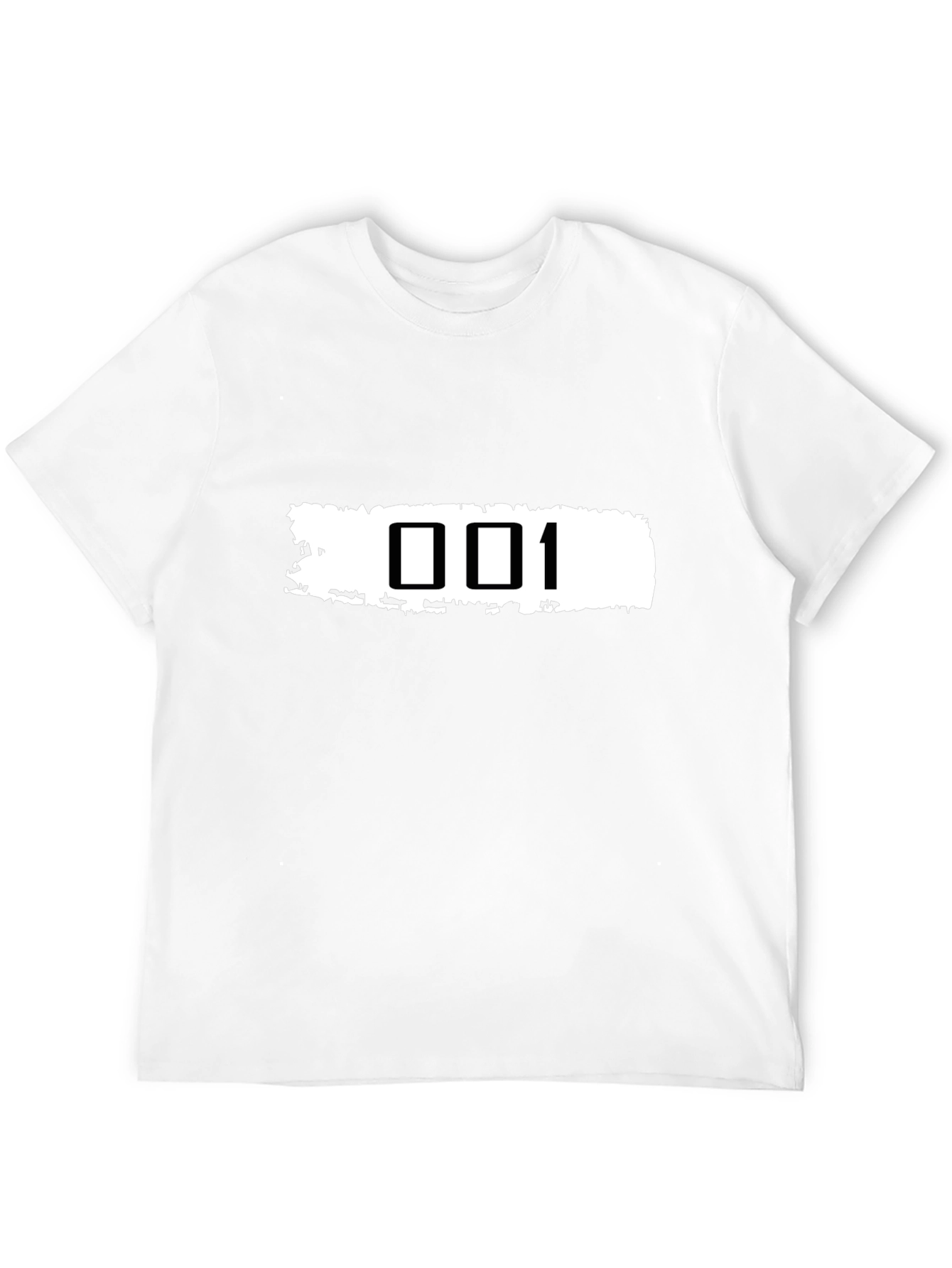 Black Graphic Tee - White Stripe 001 Design