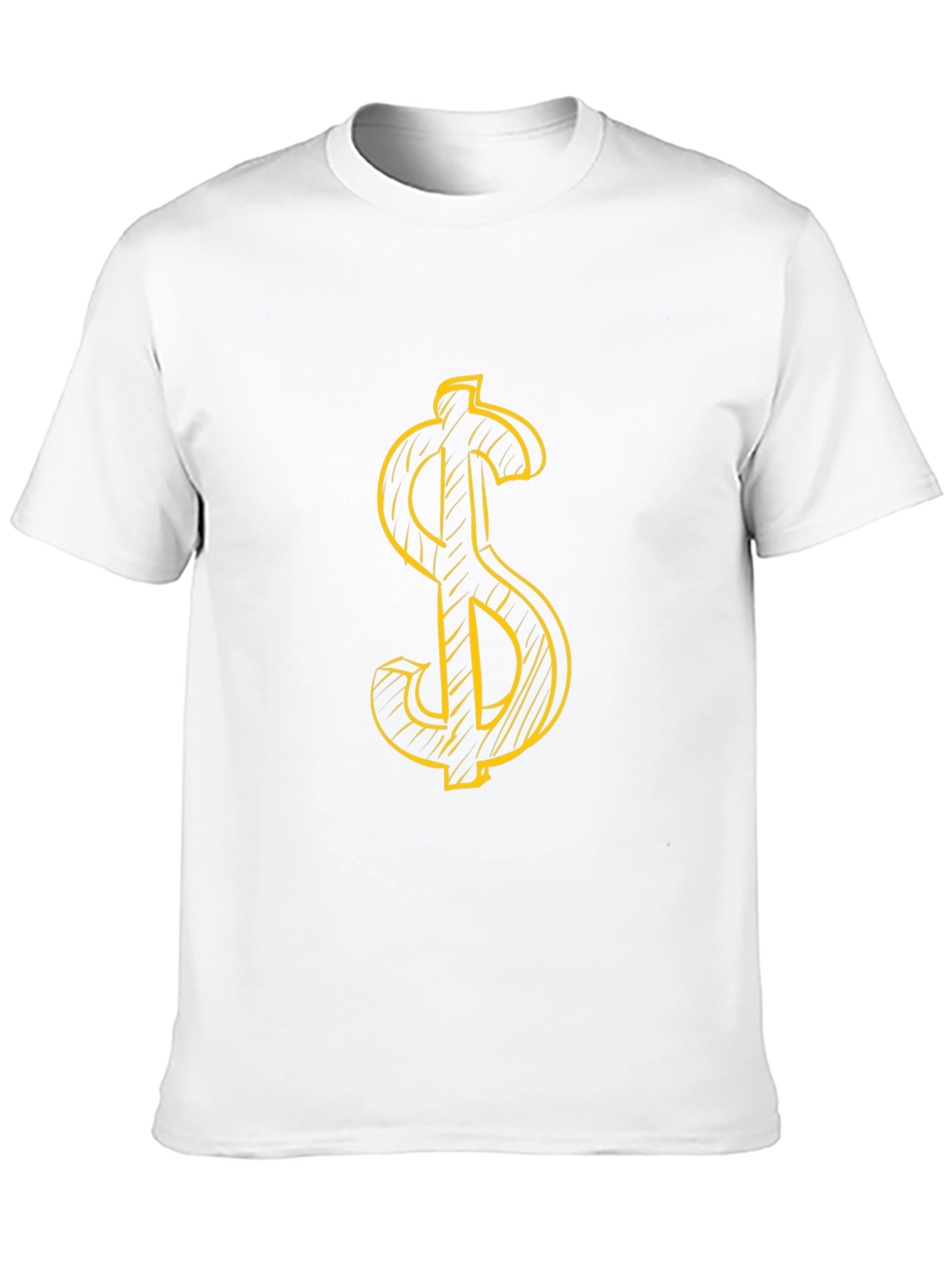 Dollar Sign Graphic Tee - Black Cotton T-Shirt