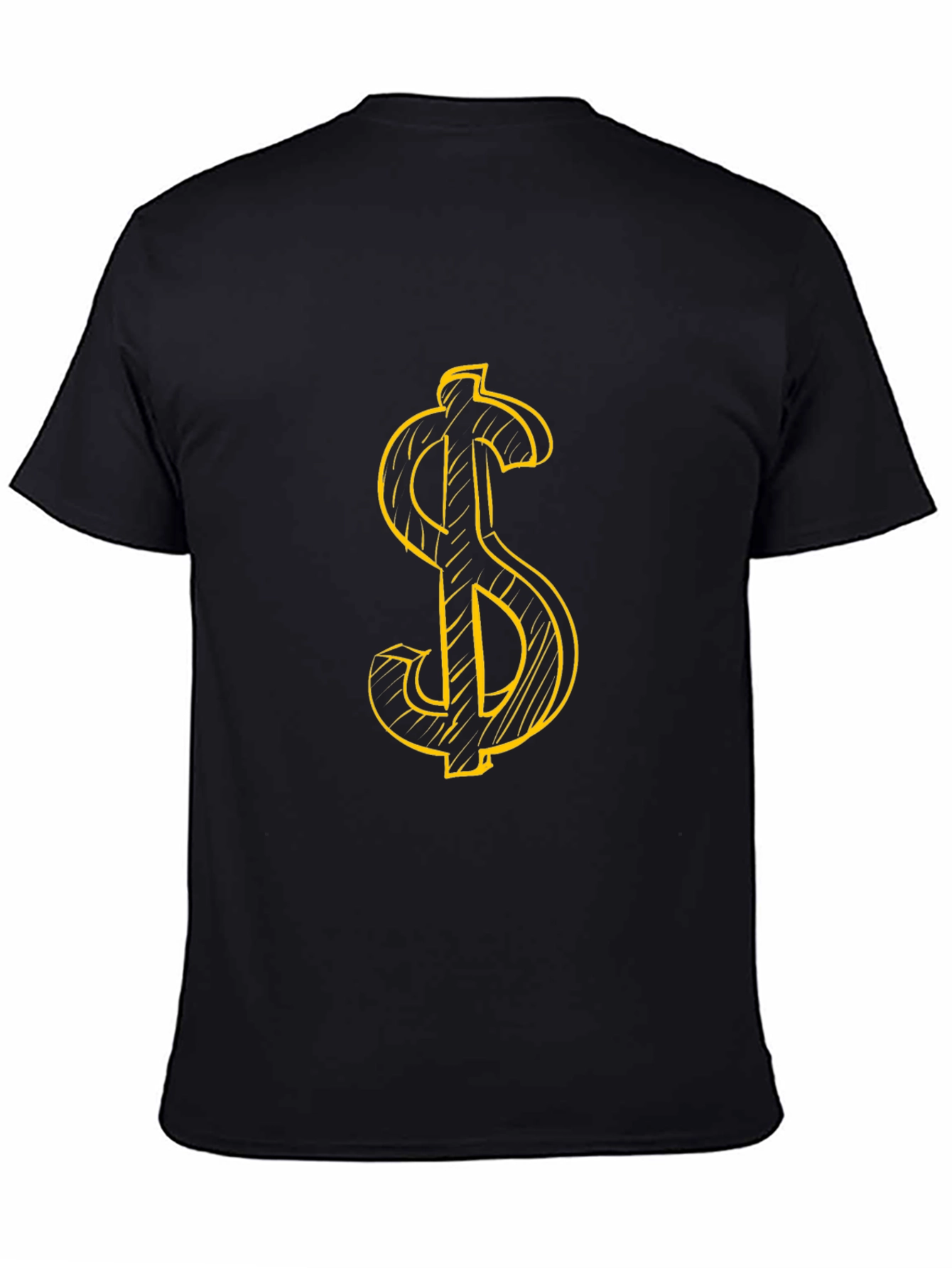 Dollar Sign Graphic Tee - Black Cotton T-Shirt