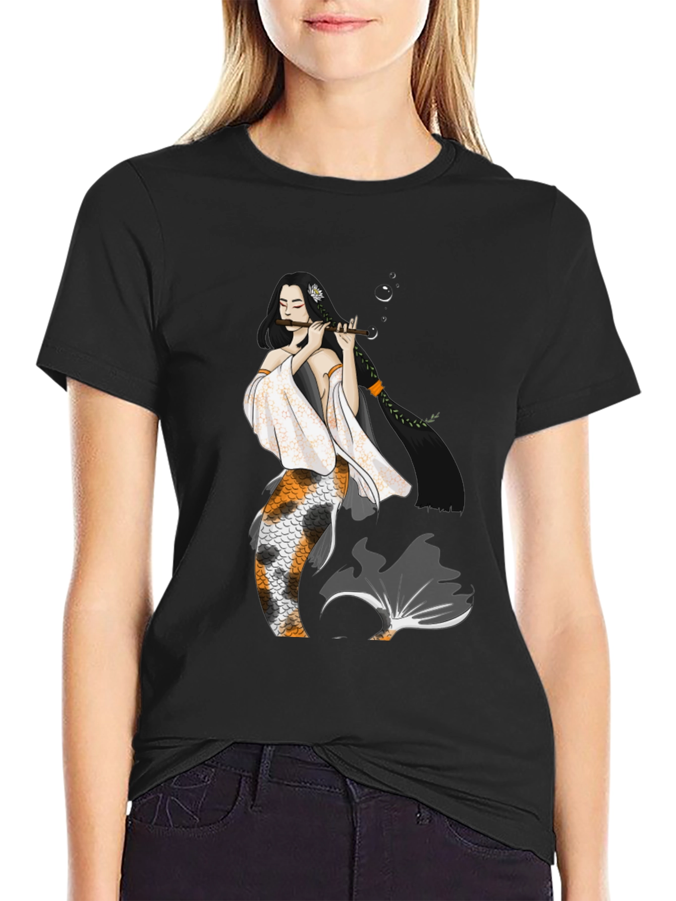 Koi Mermaid Musician Graphic T-Shirt