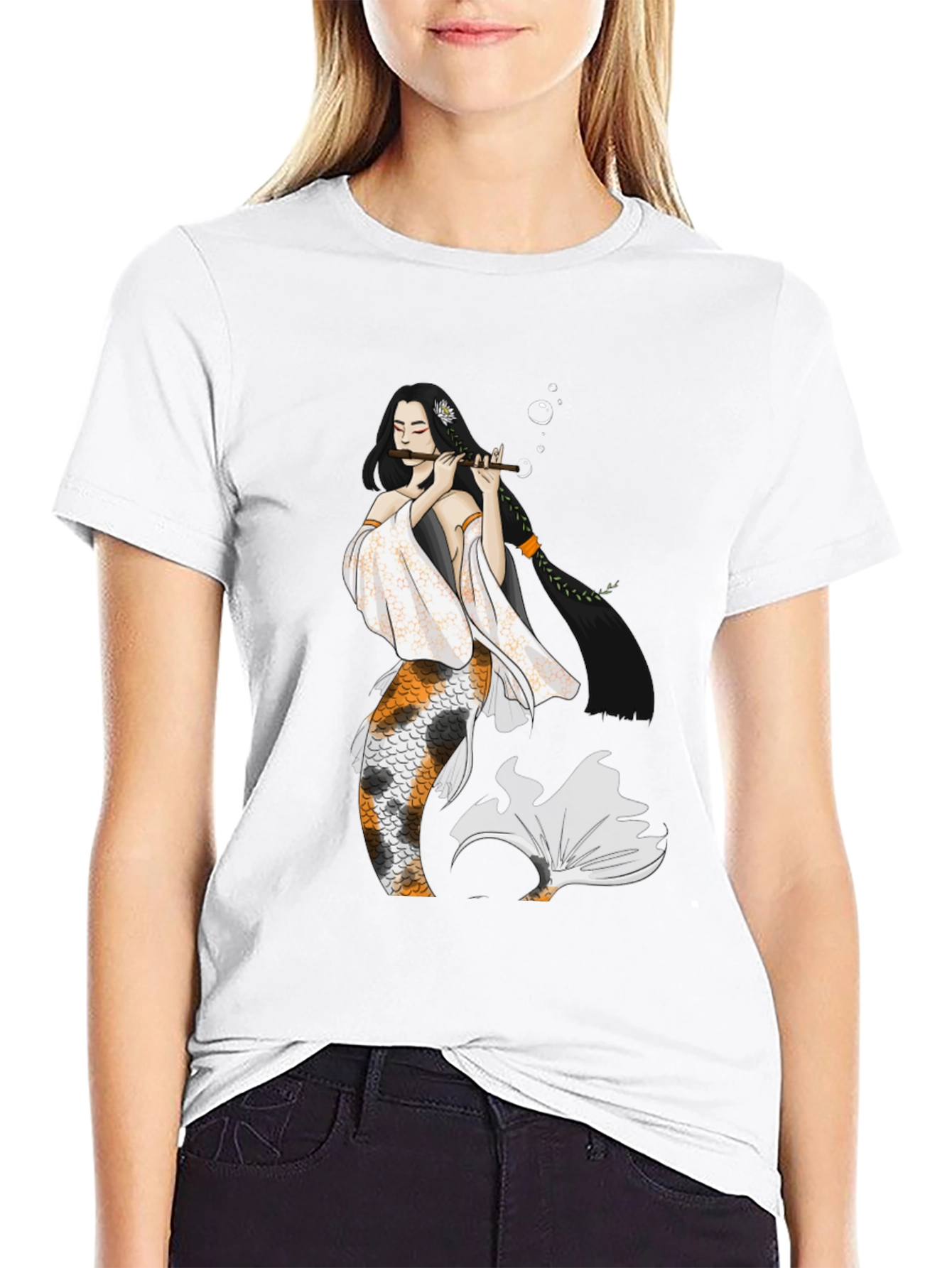Koi Mermaid Musician Graphic T-Shirt
