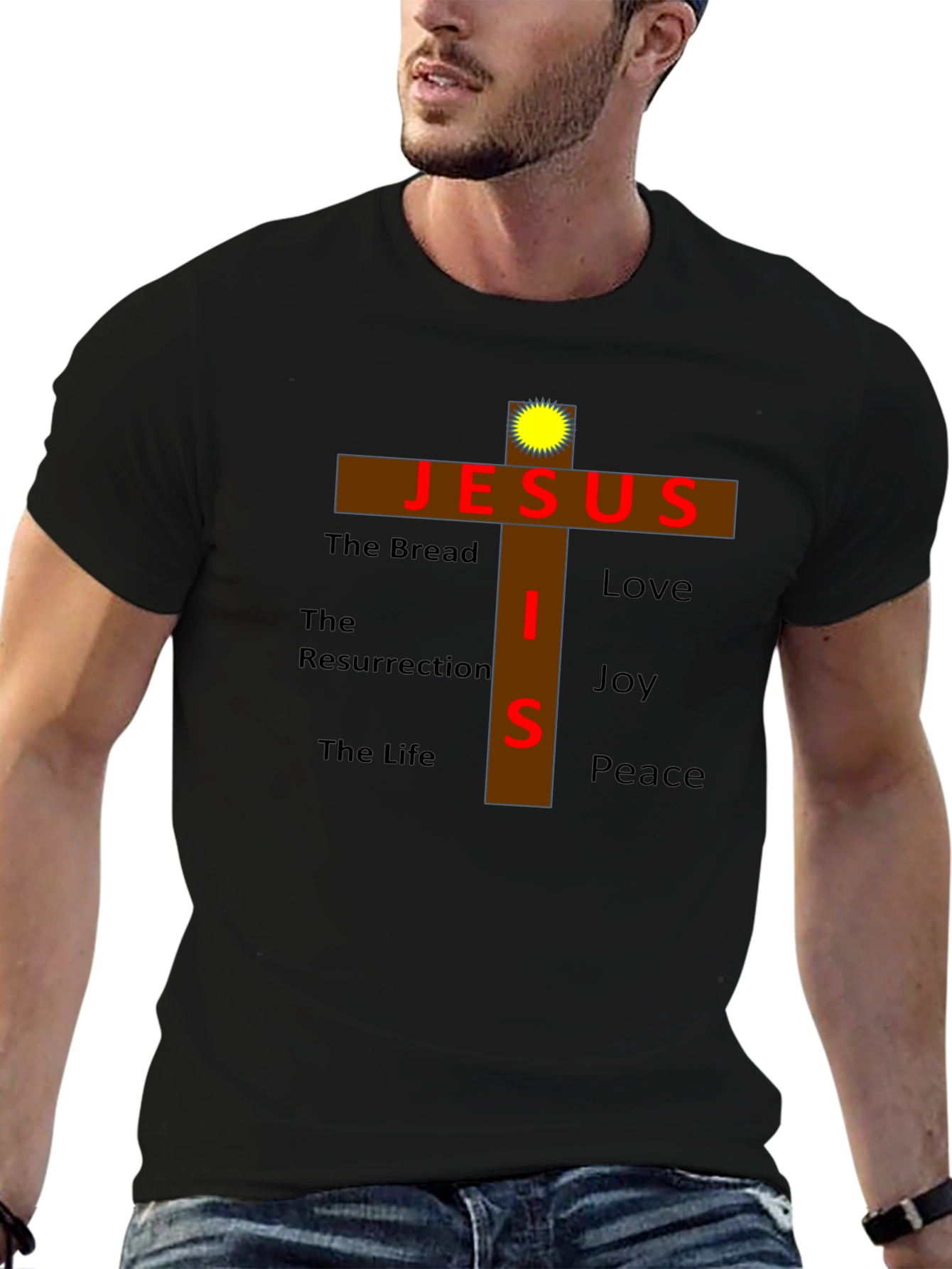 Jesus Cross Graphic T-Shirt - Faith Inspired Apparel