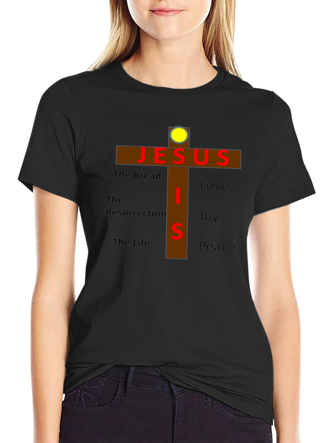 Jesus Cross Graphic T-Shirt - Faith Inspired Apparel