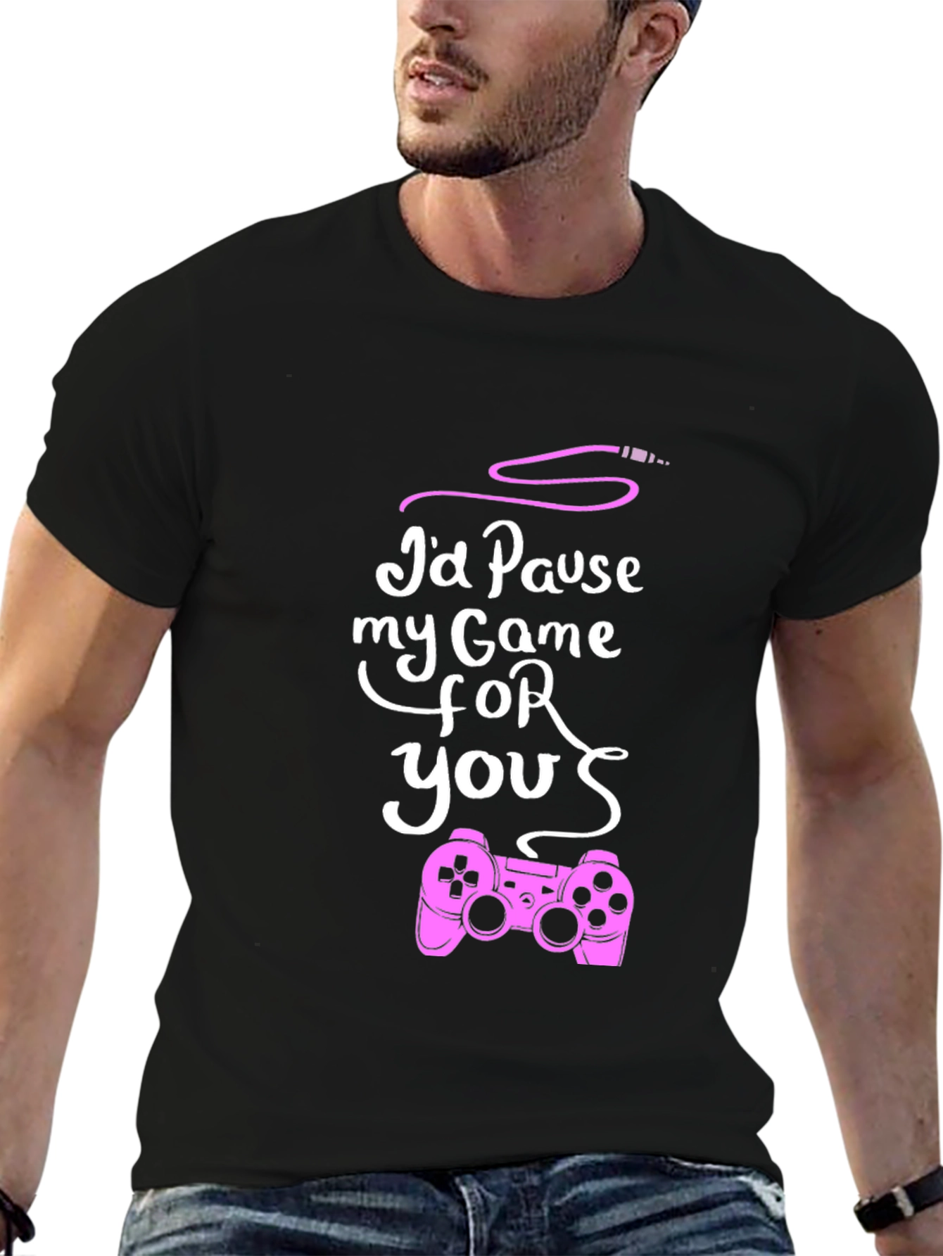 Id Pause My Game For You Black T-Shirt