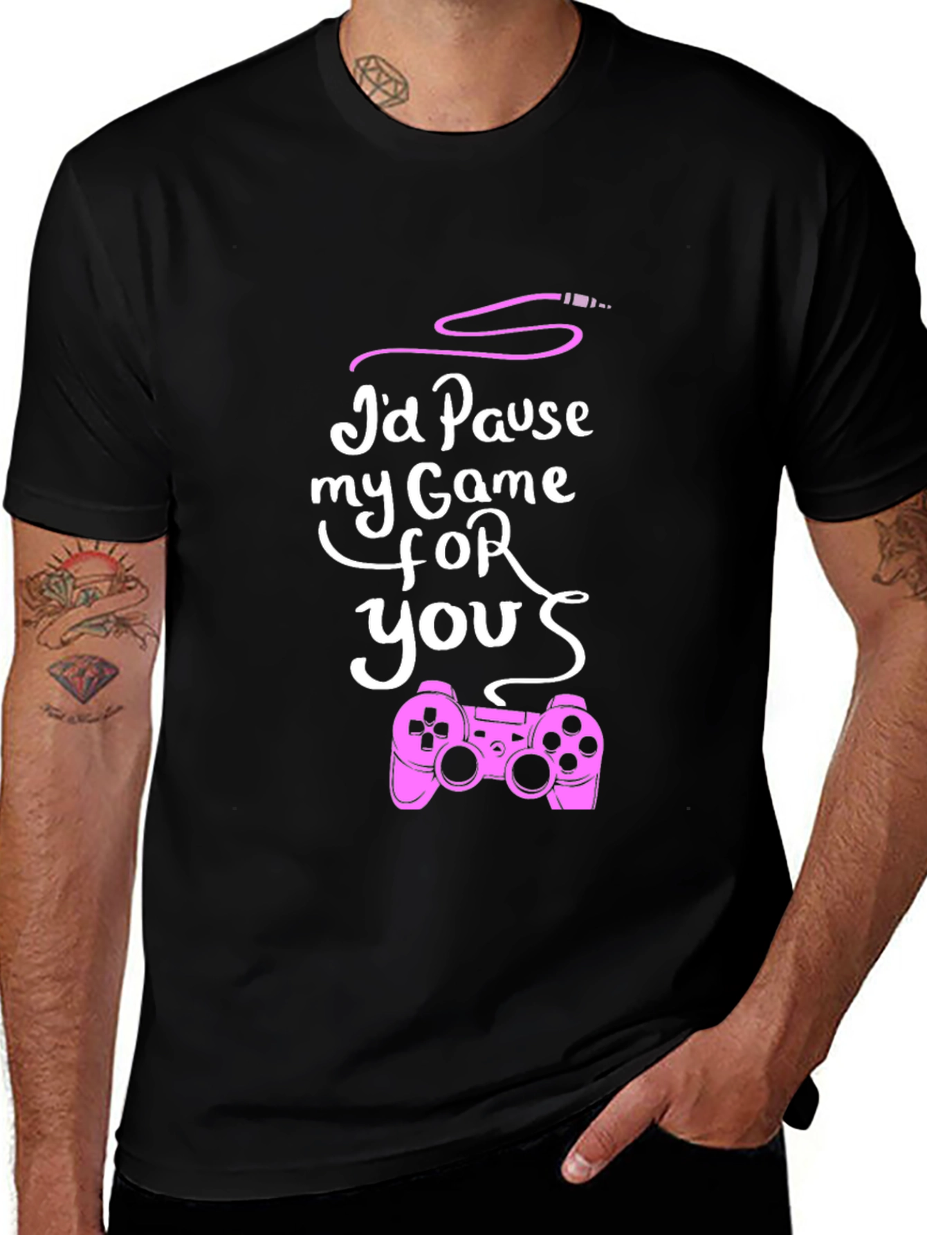 Id Pause My Game For You Black T-Shirt