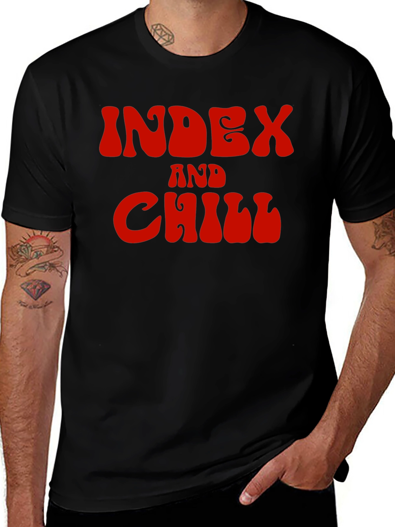 Index and Chill Graphic Tee - Black T-Shirt