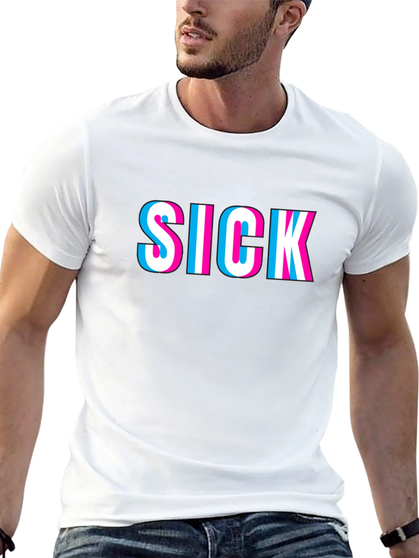 Sick 3D Effect Black Graphic Tee