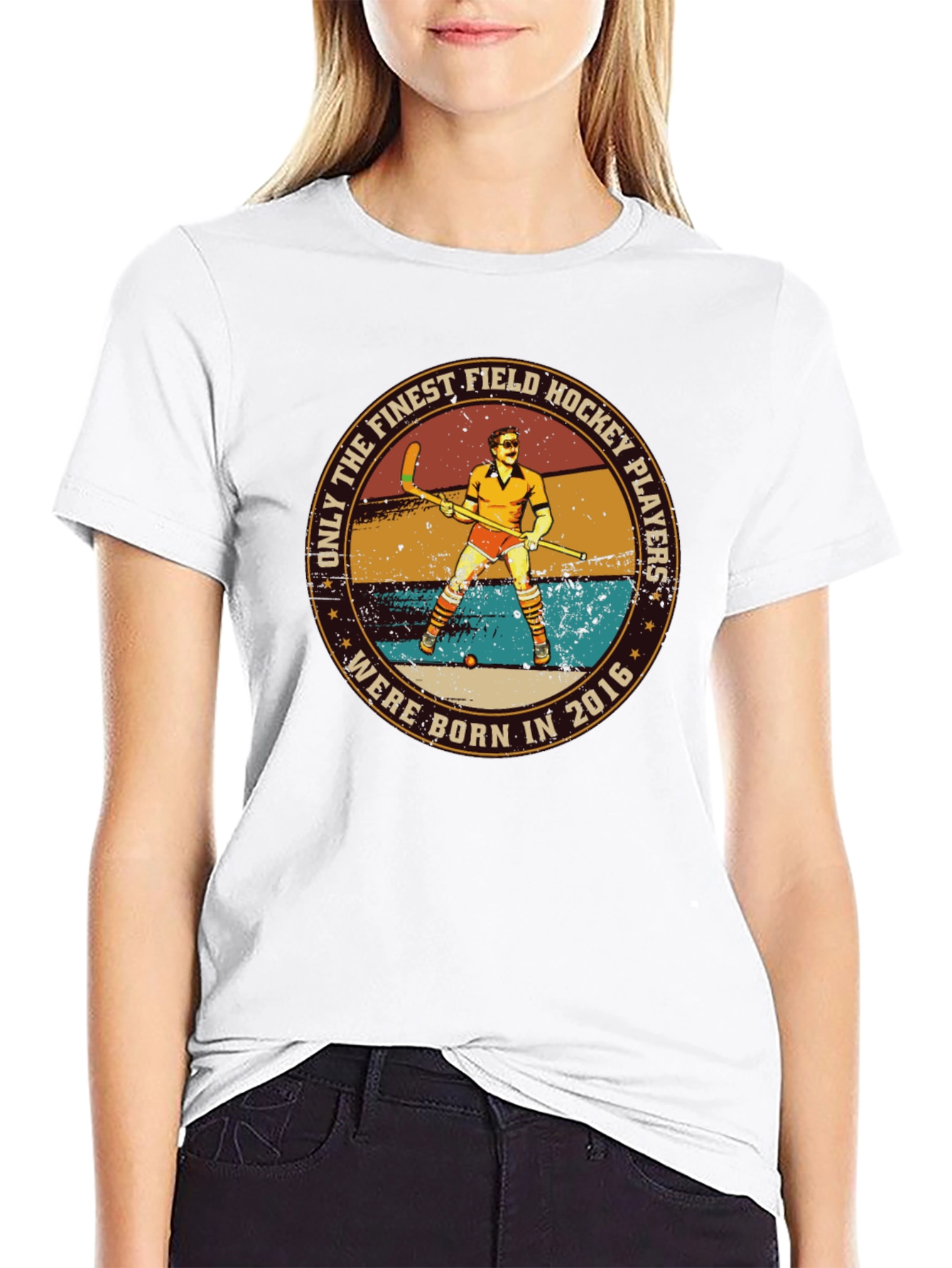 Field Hockey Player Born in 2016 Black T-Shirt