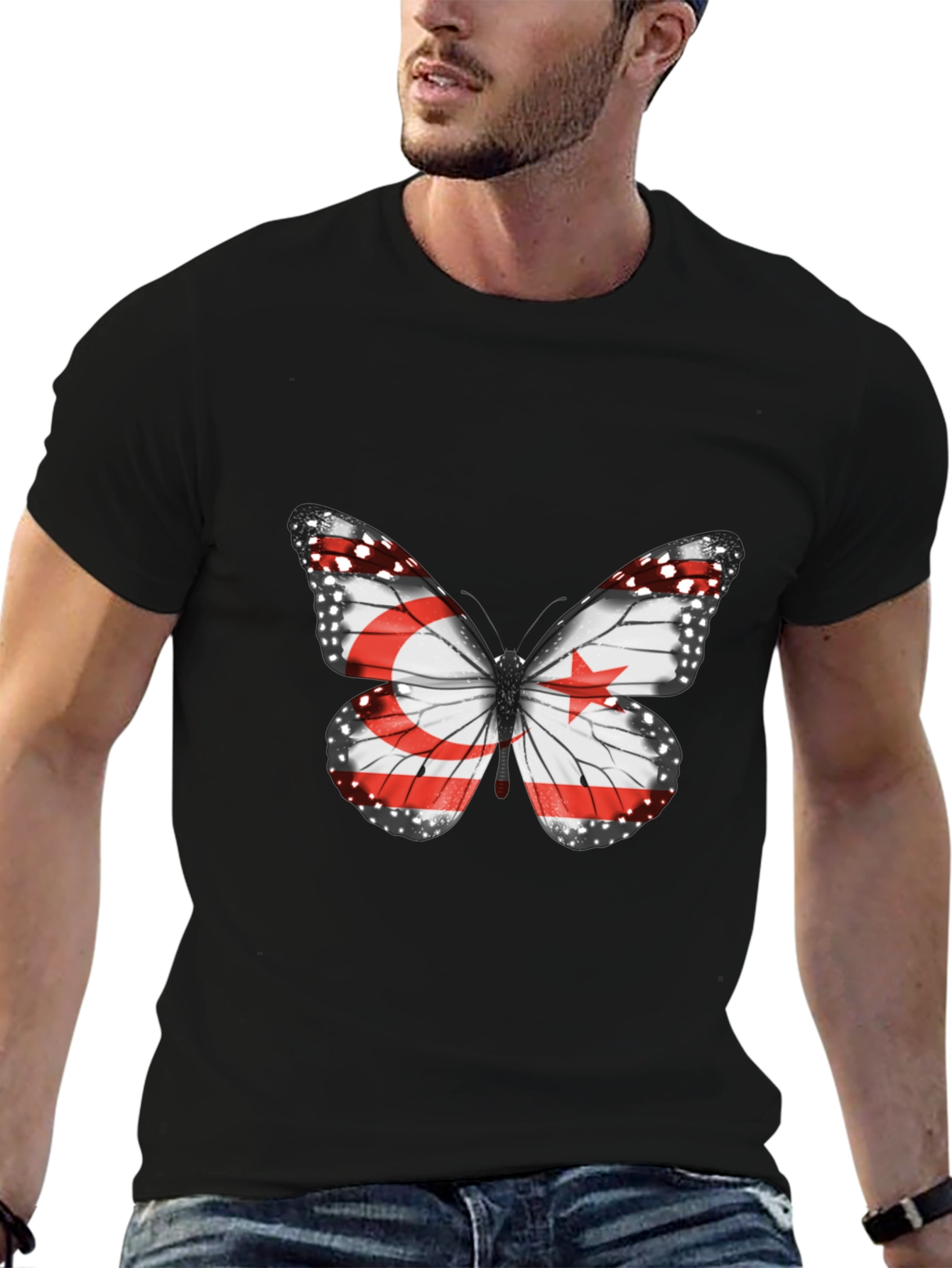 Butterfly Flag Graphic Tee - Stylish Casual Wear