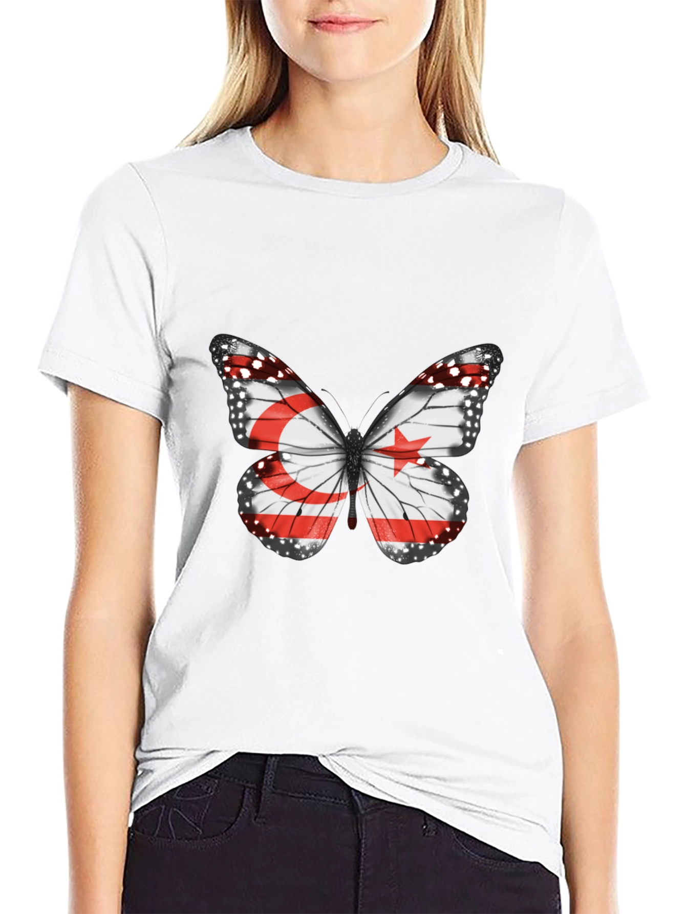 Butterfly Flag Graphic Tee - Stylish Casual Wear