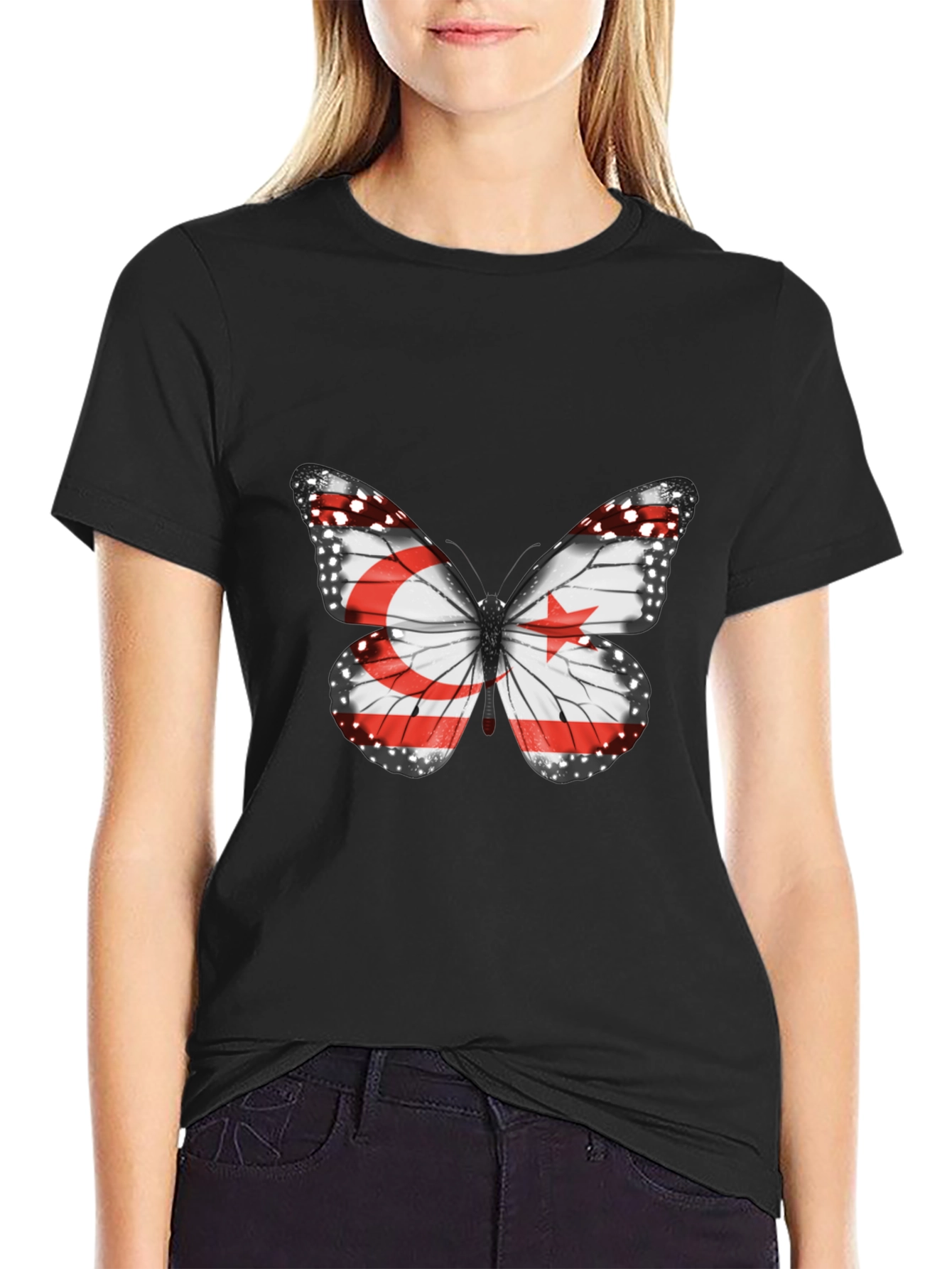 Butterfly Flag Graphic Tee - Stylish Casual Wear
