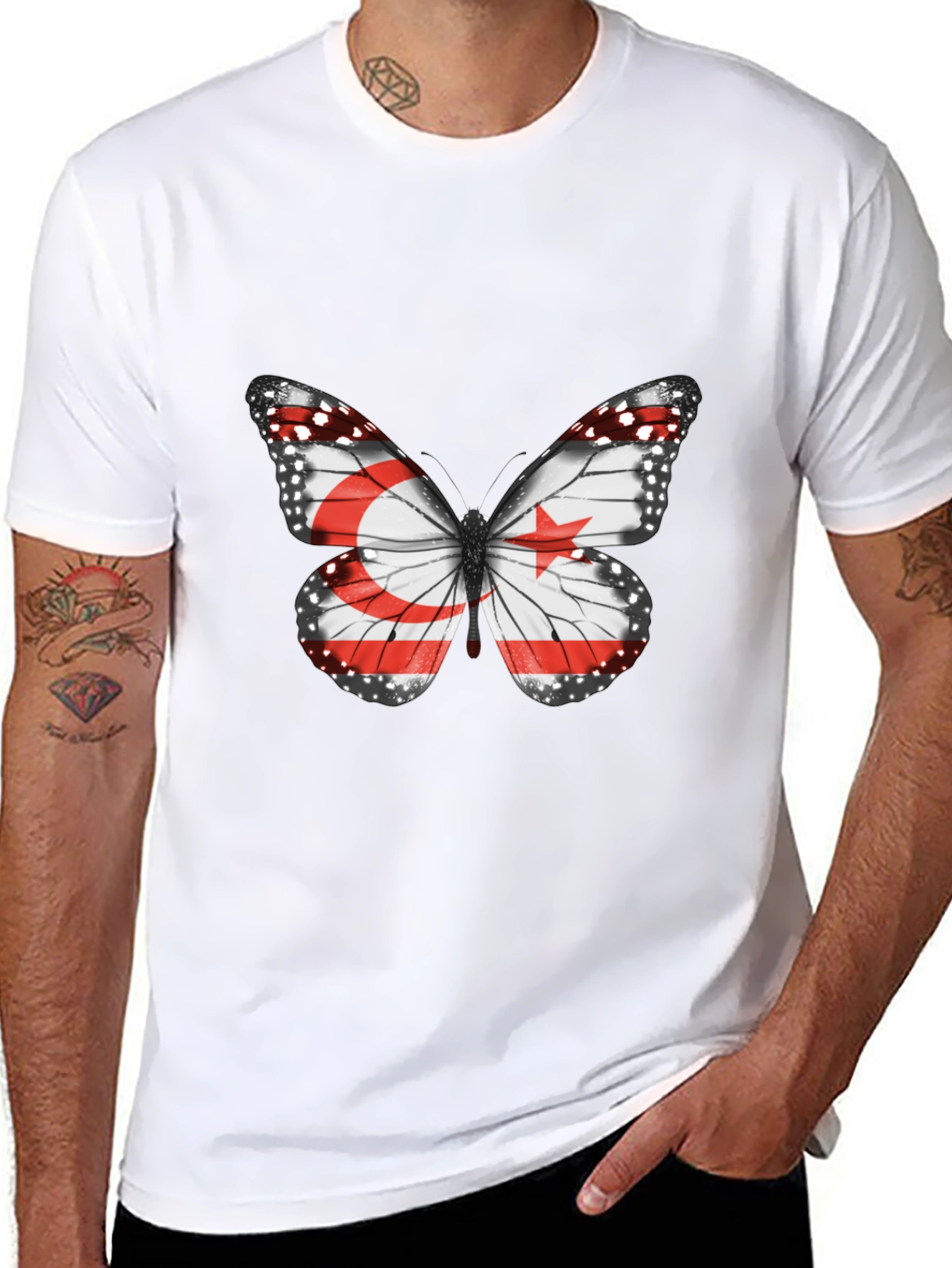 Butterfly Flag Graphic Tee - Stylish Casual Wear