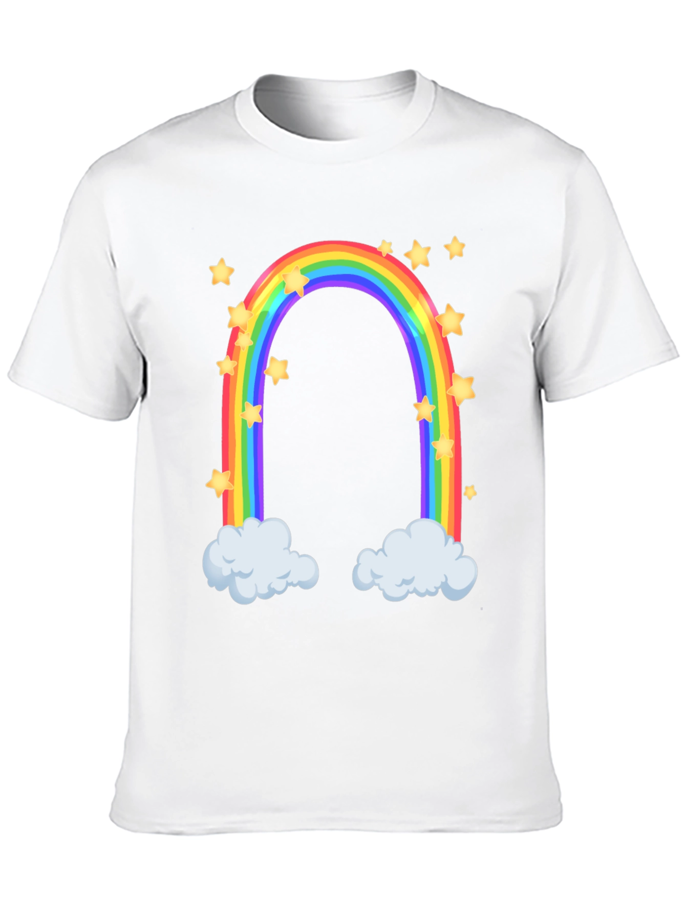 Rainbow Star Cloud Graphic Black T-Shirt