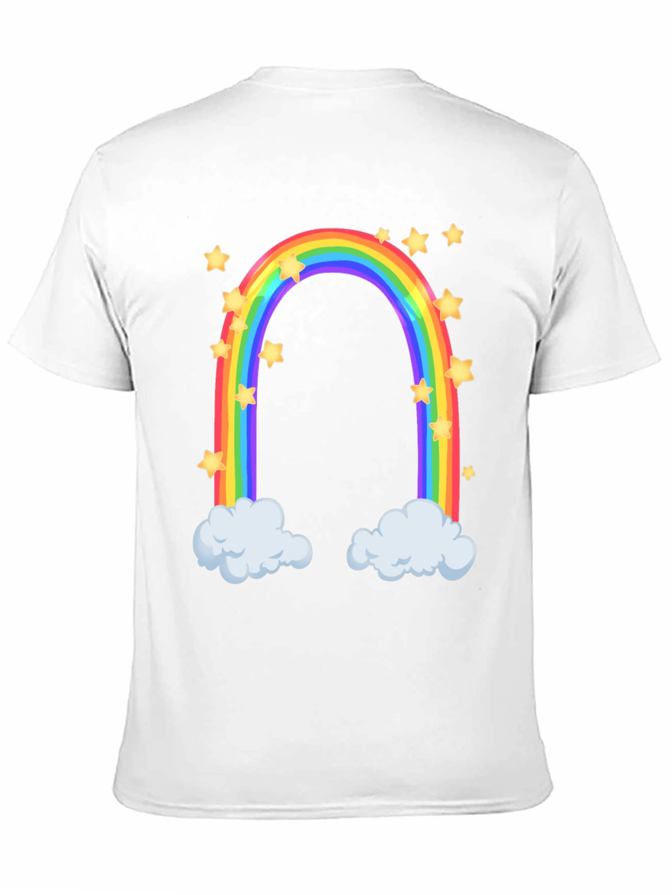 Rainbow Star Cloud Graphic Black T-Shirt