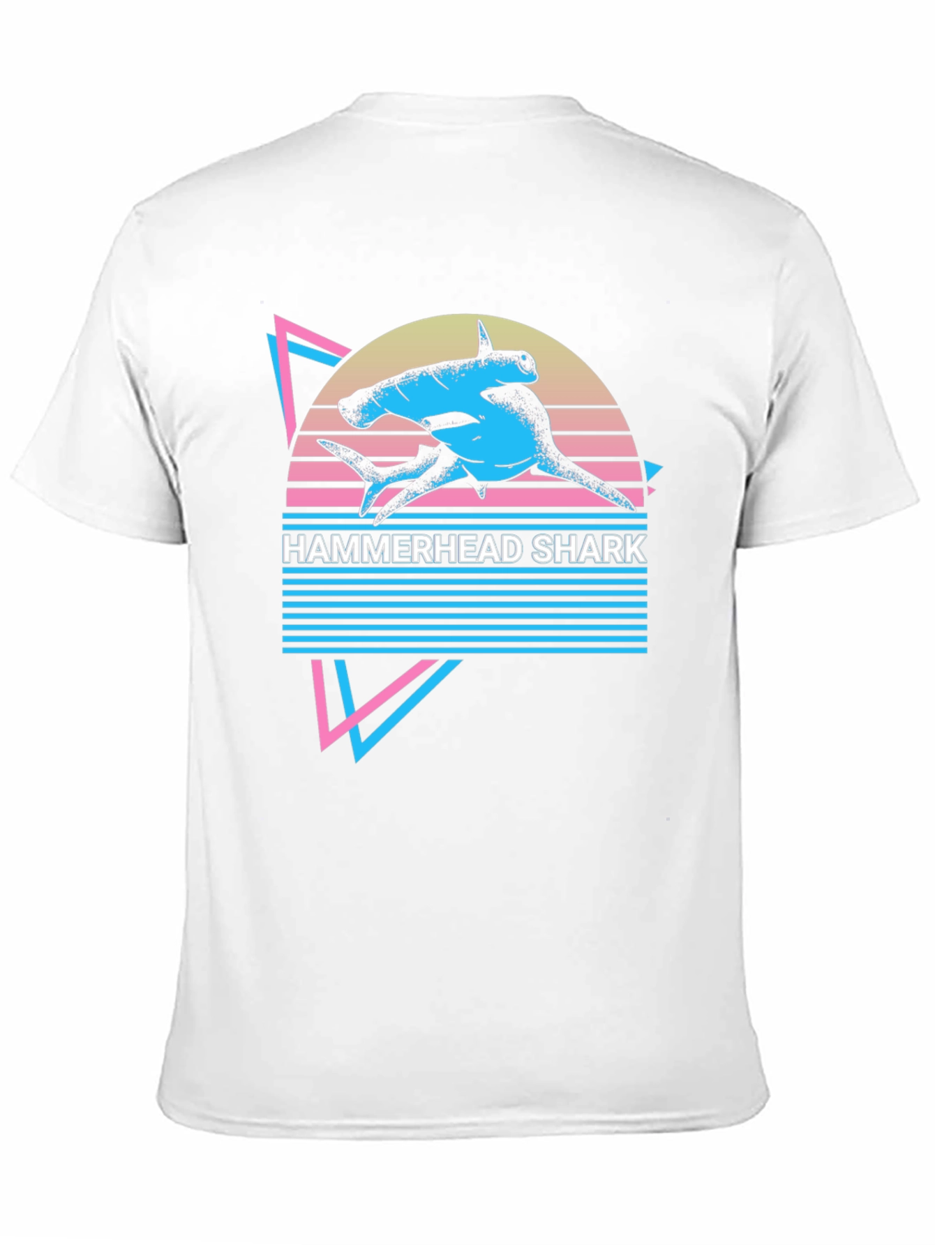 Hammerhead Shark Retro T-Shirt - Synthwave Style