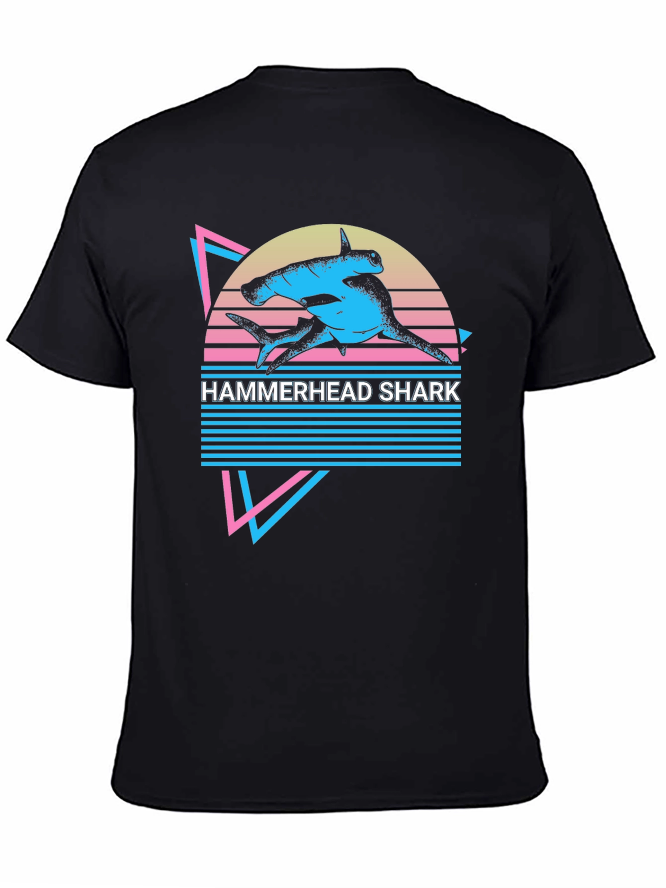 Hammerhead Shark Retro T-Shirt - Synthwave Style
