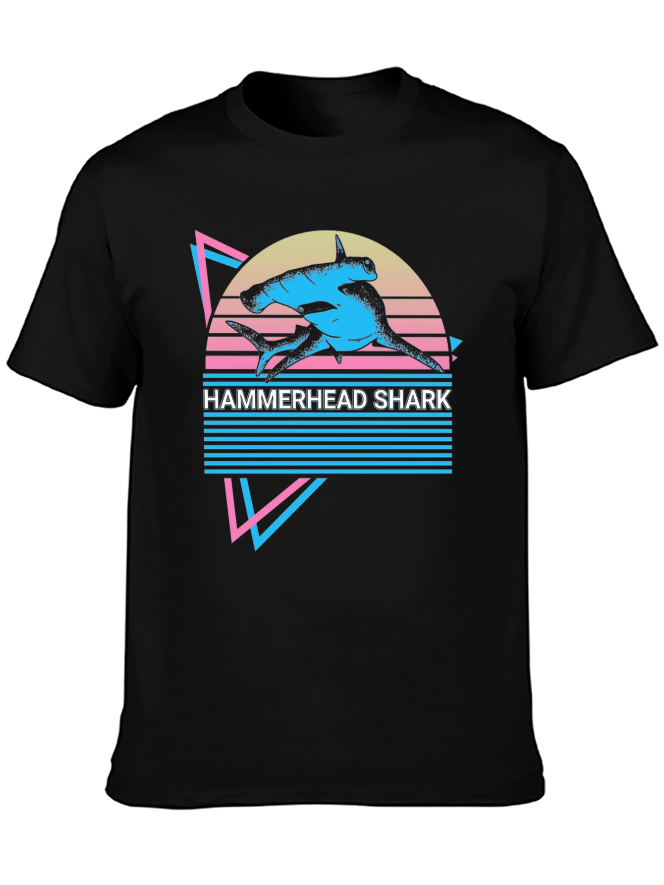 Hammerhead Shark Retro T-Shirt - Synthwave Style