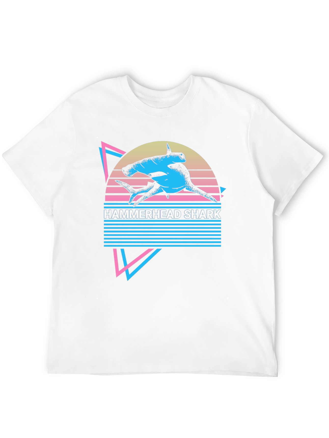 Hammerhead Shark Retro T-Shirt - Synthwave Style