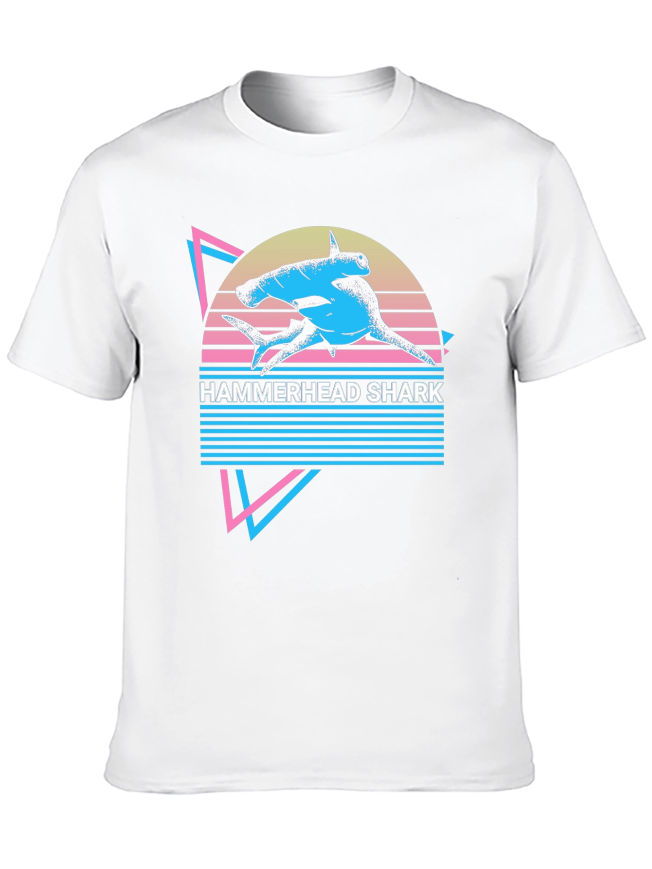 Hammerhead Shark Retro T-Shirt - Synthwave Style