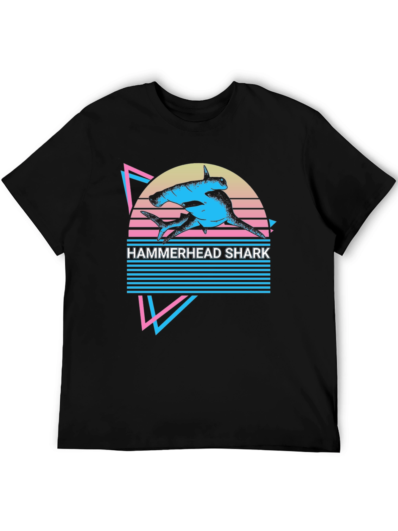 Hammerhead Shark Retro T-Shirt - Synthwave Style