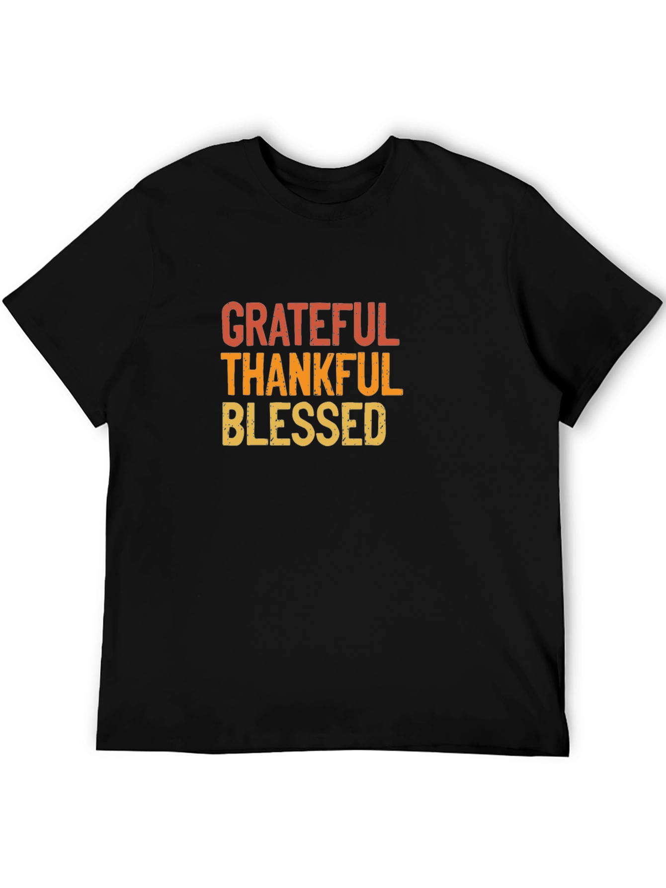Grateful Thankful Blessed Graphic T-Shirt - Black