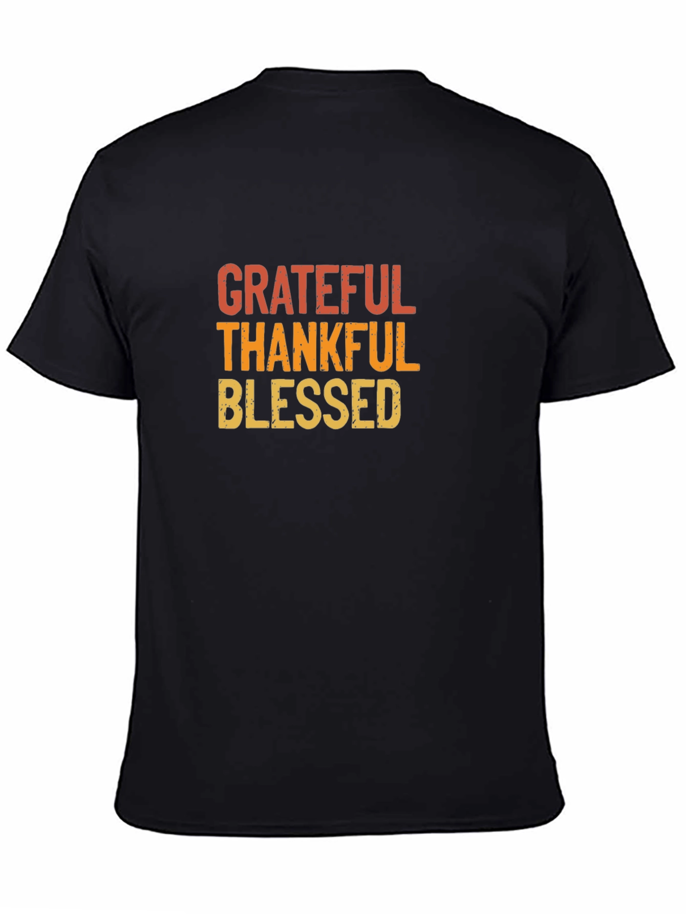 Grateful Thankful Blessed Graphic T-Shirt - Black