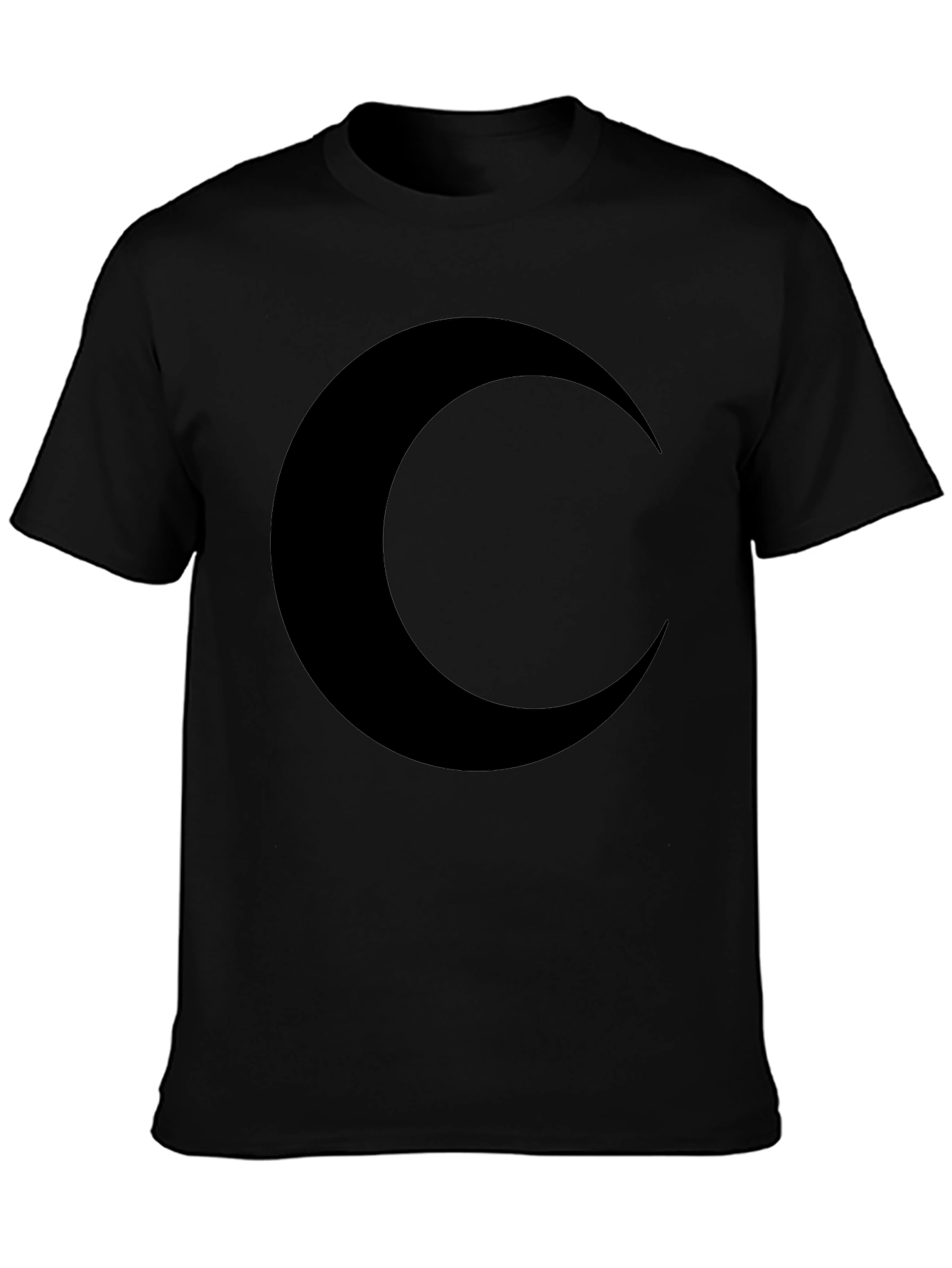 Crescent Moon Graphic T-Shirt - Black