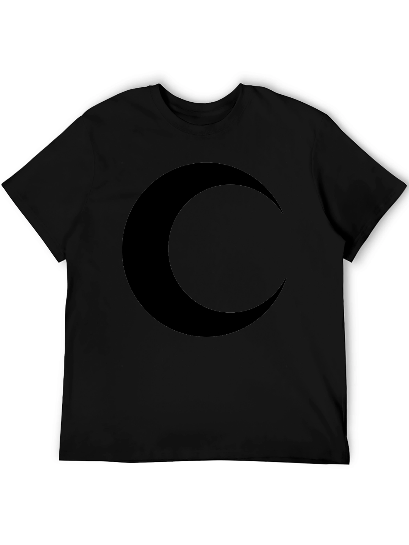Crescent Moon Graphic T-Shirt - Black