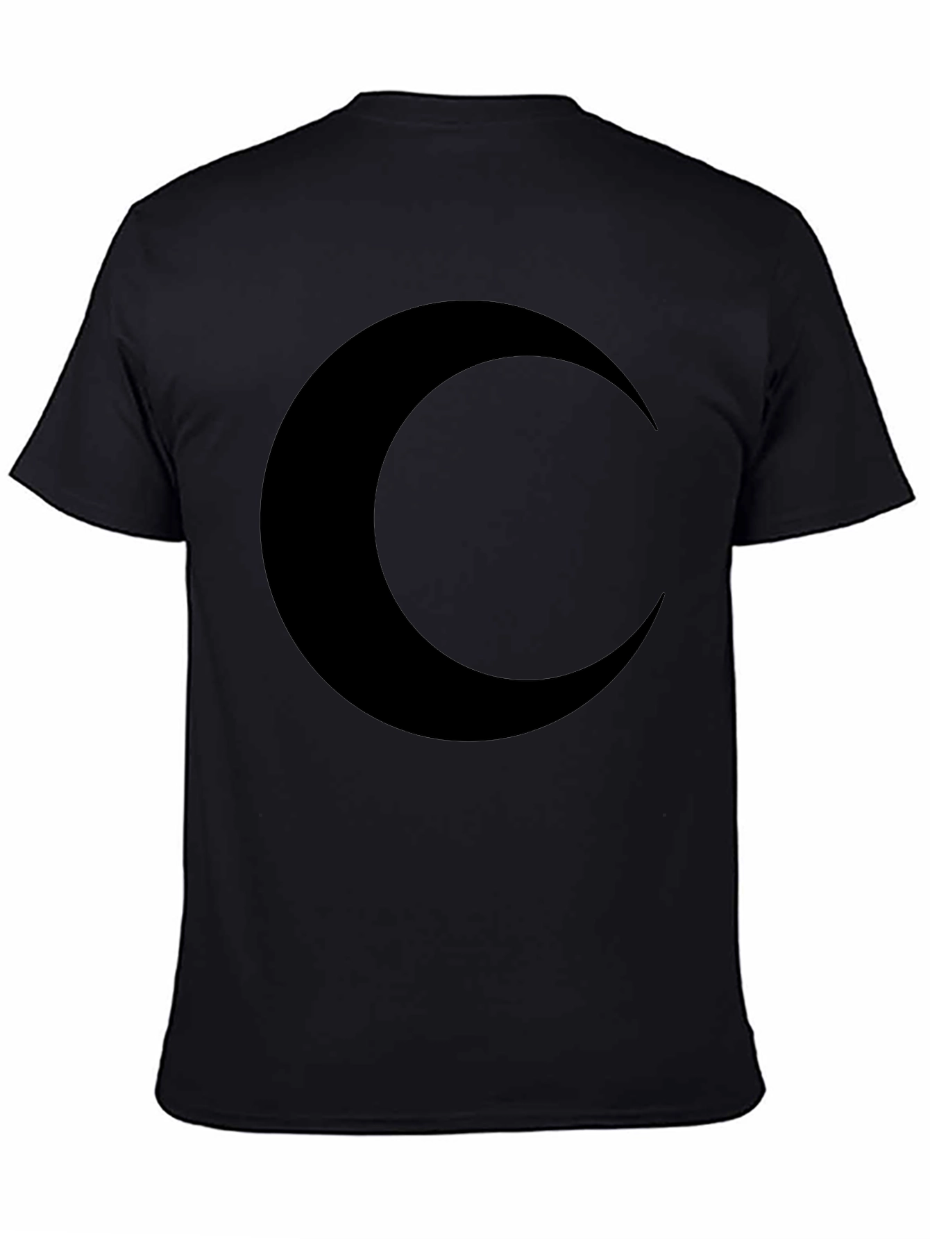 Crescent Moon Graphic T-Shirt - Black