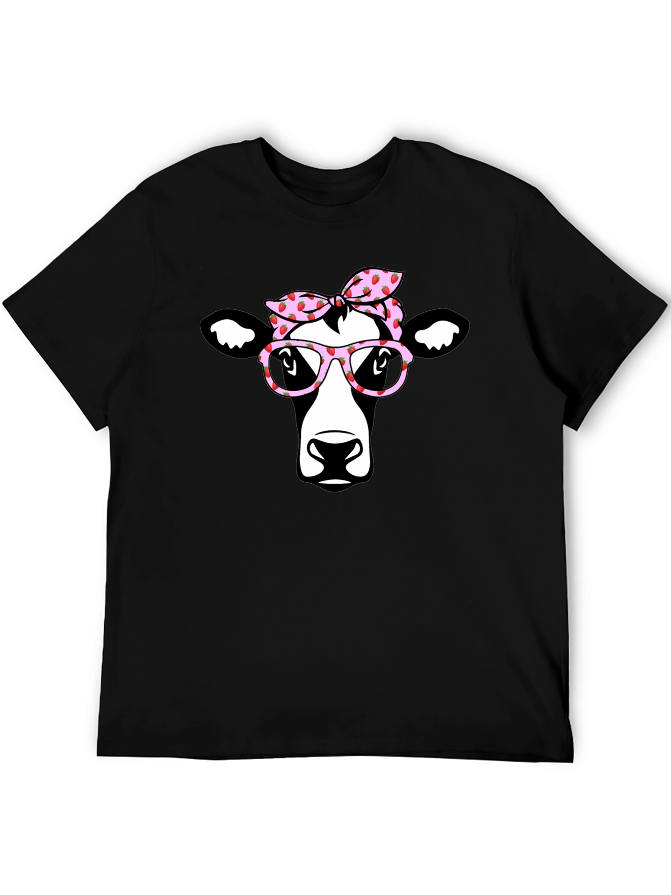 Cow with Bandana & Glasses Graphic T-Shirt