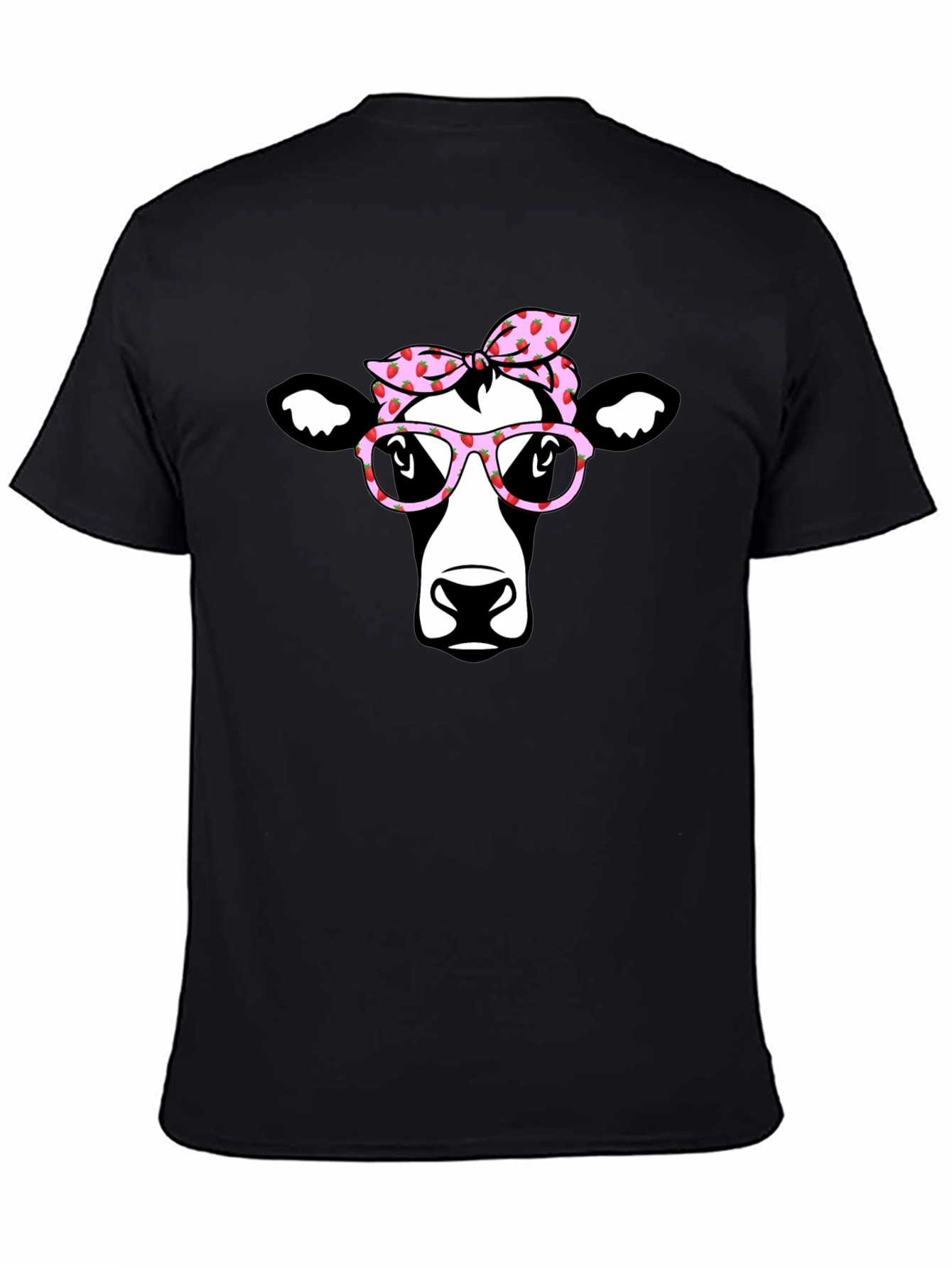 Cow with Bandana & Glasses Graphic T-Shirt
