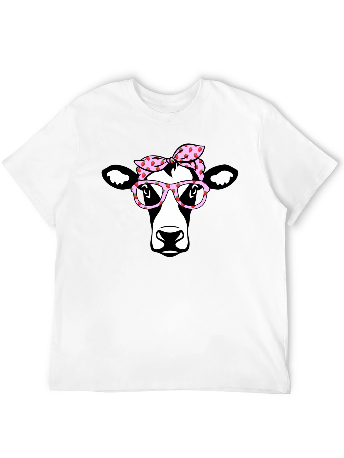 Cow with Bandana & Glasses Graphic T-Shirt