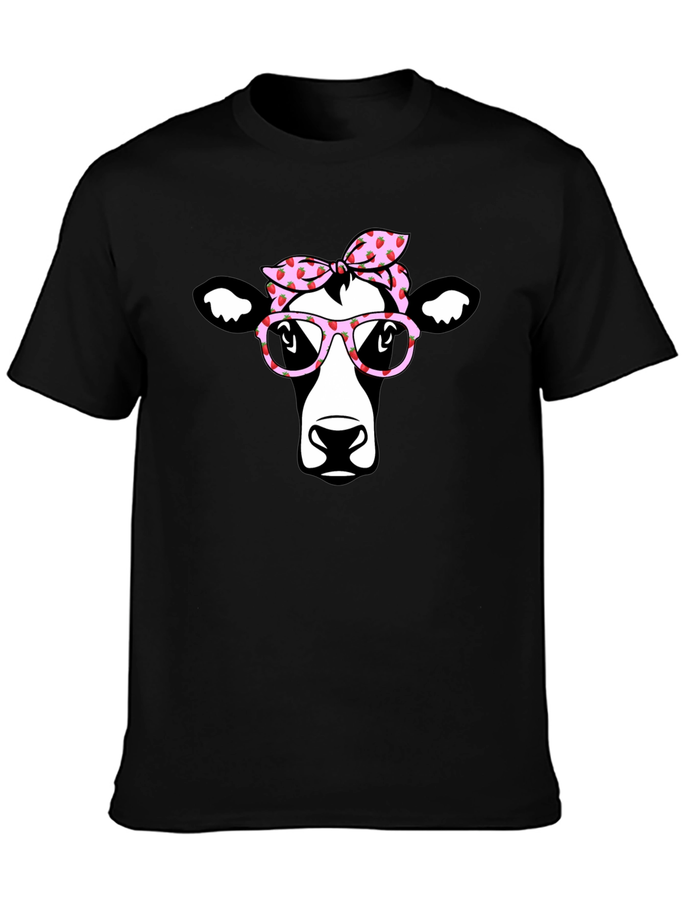 Cow with Bandana & Glasses Graphic T-Shirt
