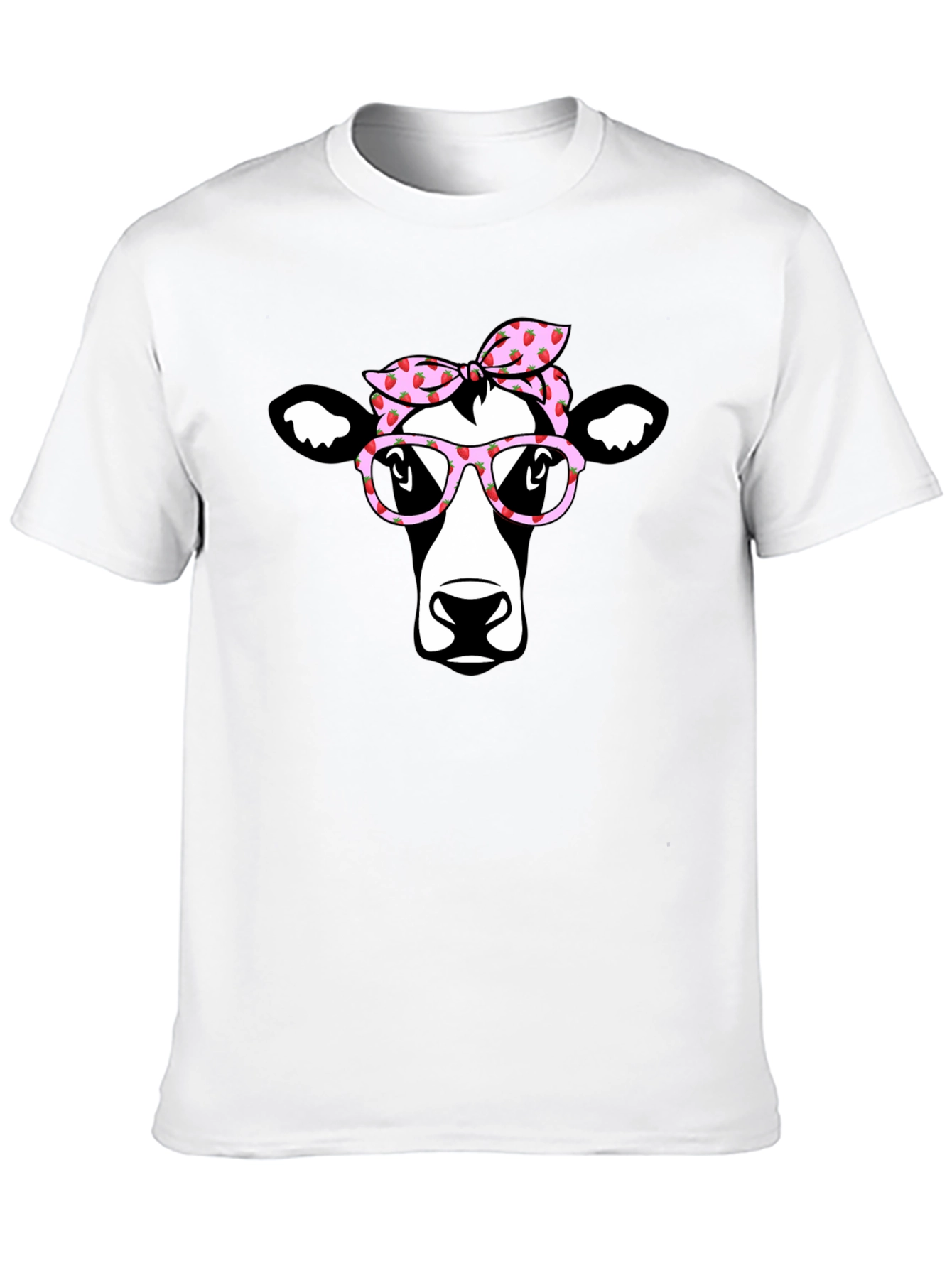Cow with Bandana & Glasses Graphic T-Shirt