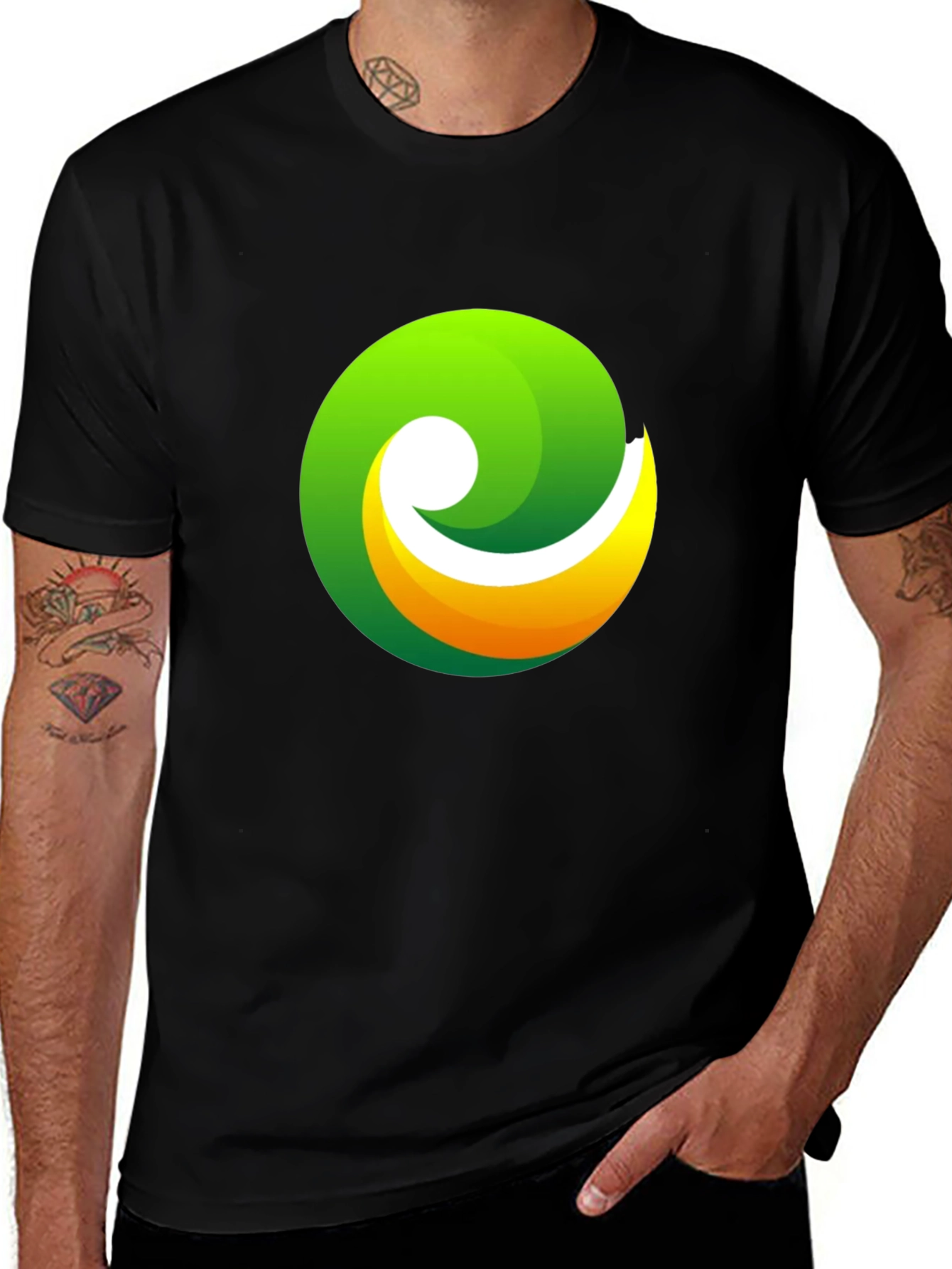 Modern Abstract Graphic T-Shirt - Black