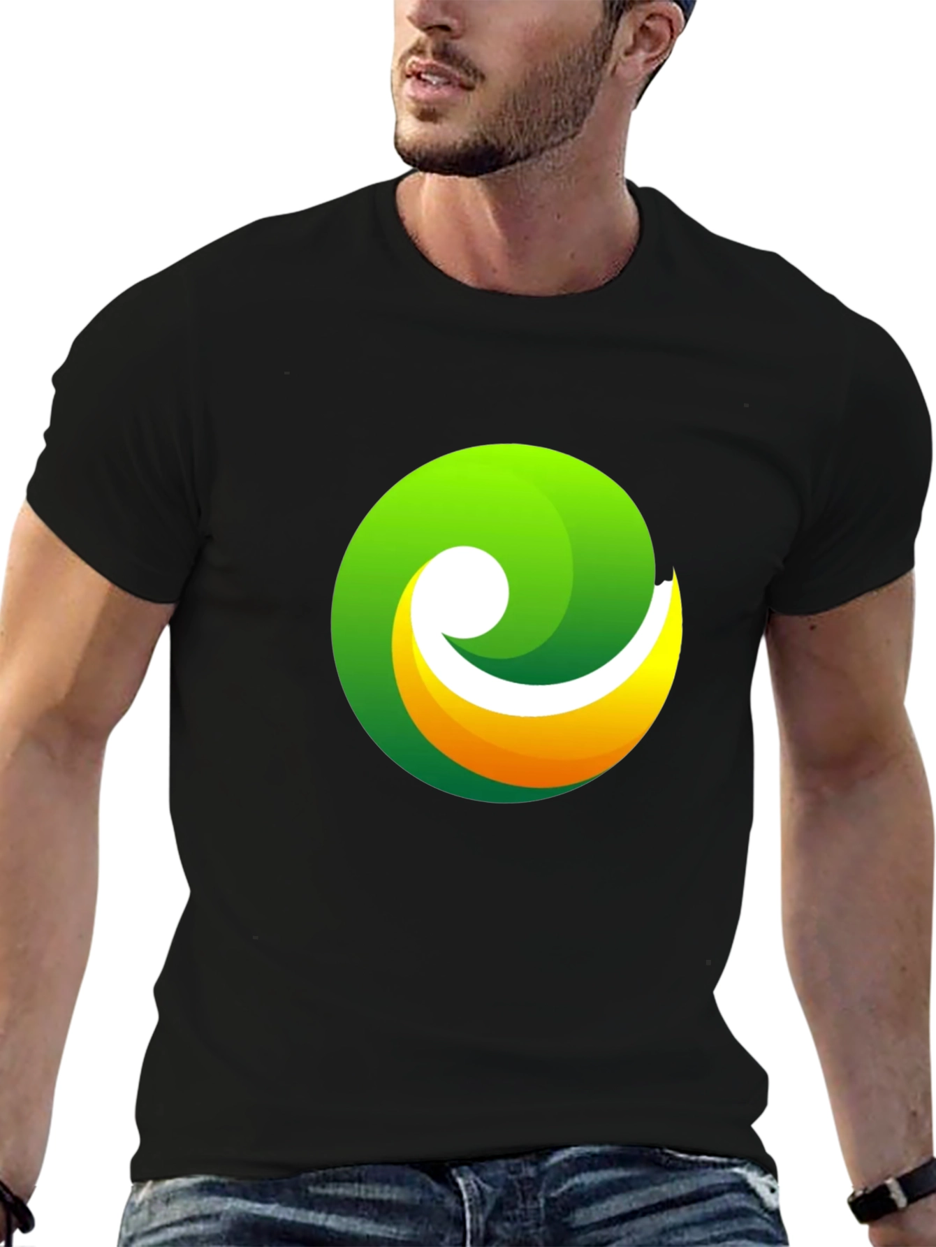 Modern Abstract Graphic T-Shirt - Black