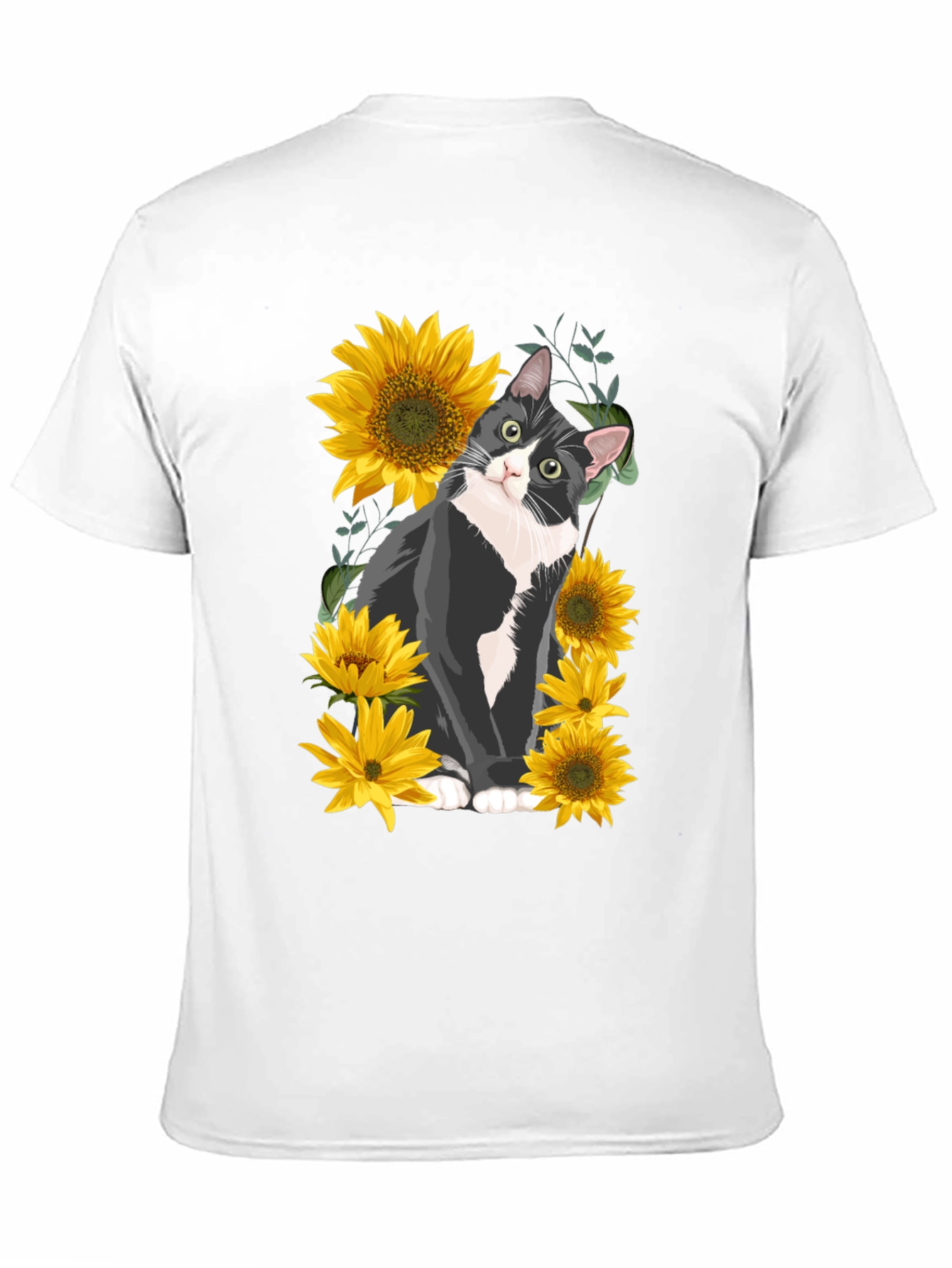 Cat and Sunflower Graphic Tee