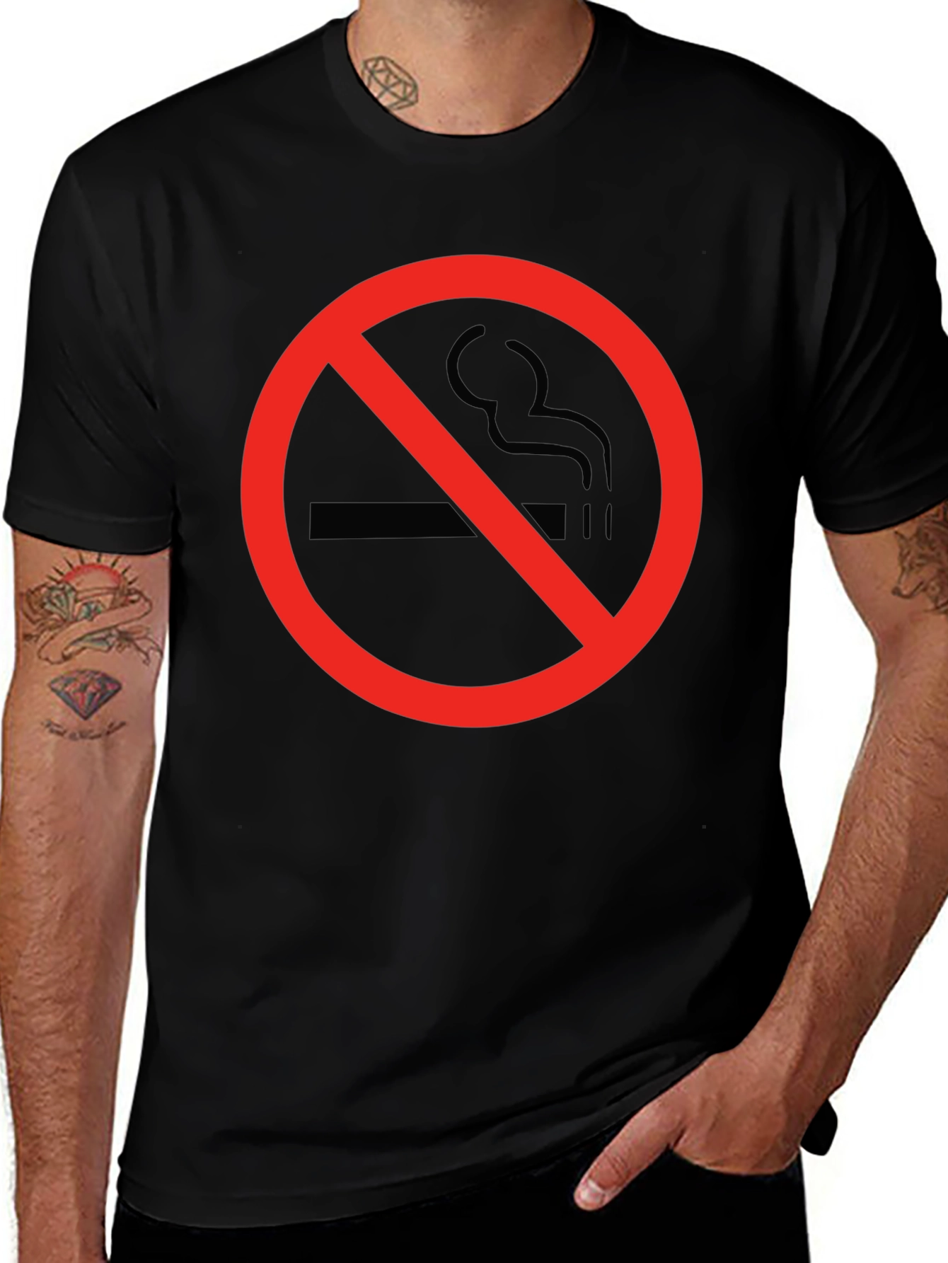 No Smoking Graphic Tee - Classic Black T-Shirt