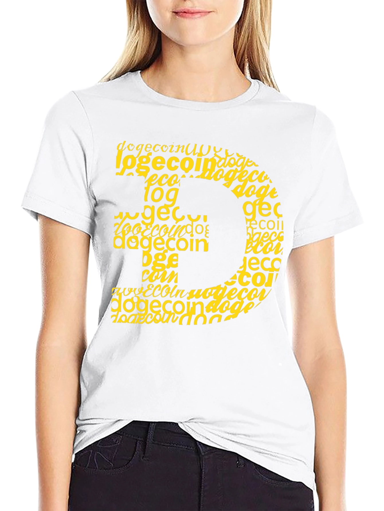 Dogecoin Crypto Graphic Tee - Black Cotton Blend