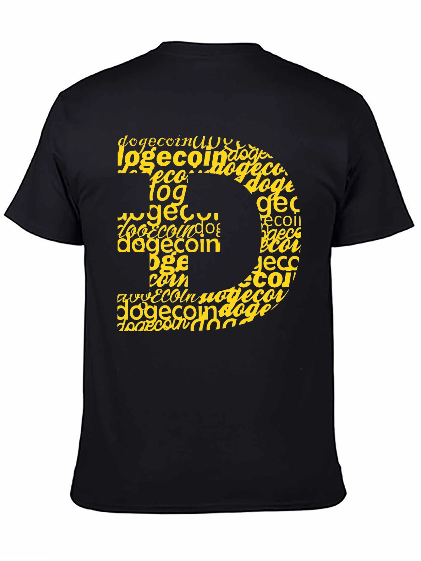 Dogecoin Crypto Graphic Tee - Black Cotton Blend