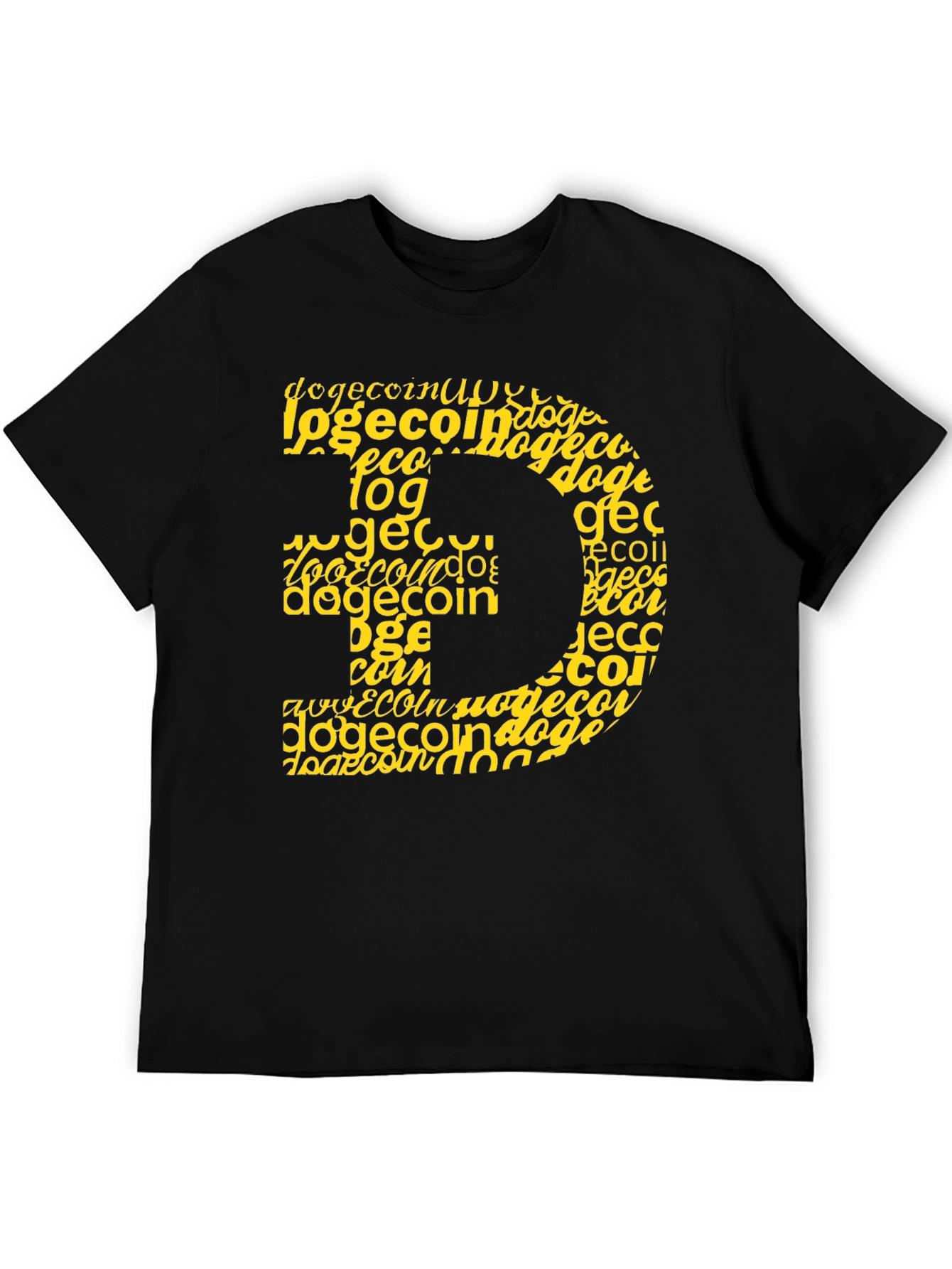 Dogecoin Crypto Graphic Tee - Black Cotton Blend