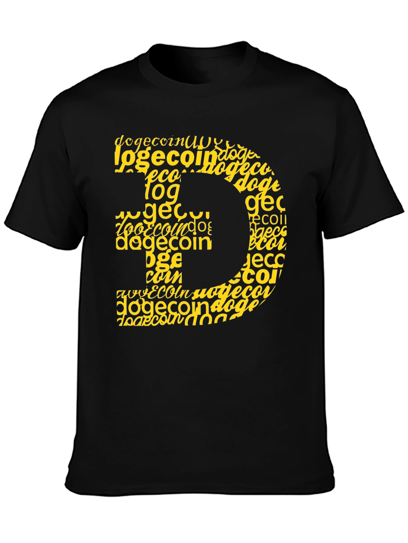 Dogecoin Crypto Graphic Tee - Black Cotton Blend
