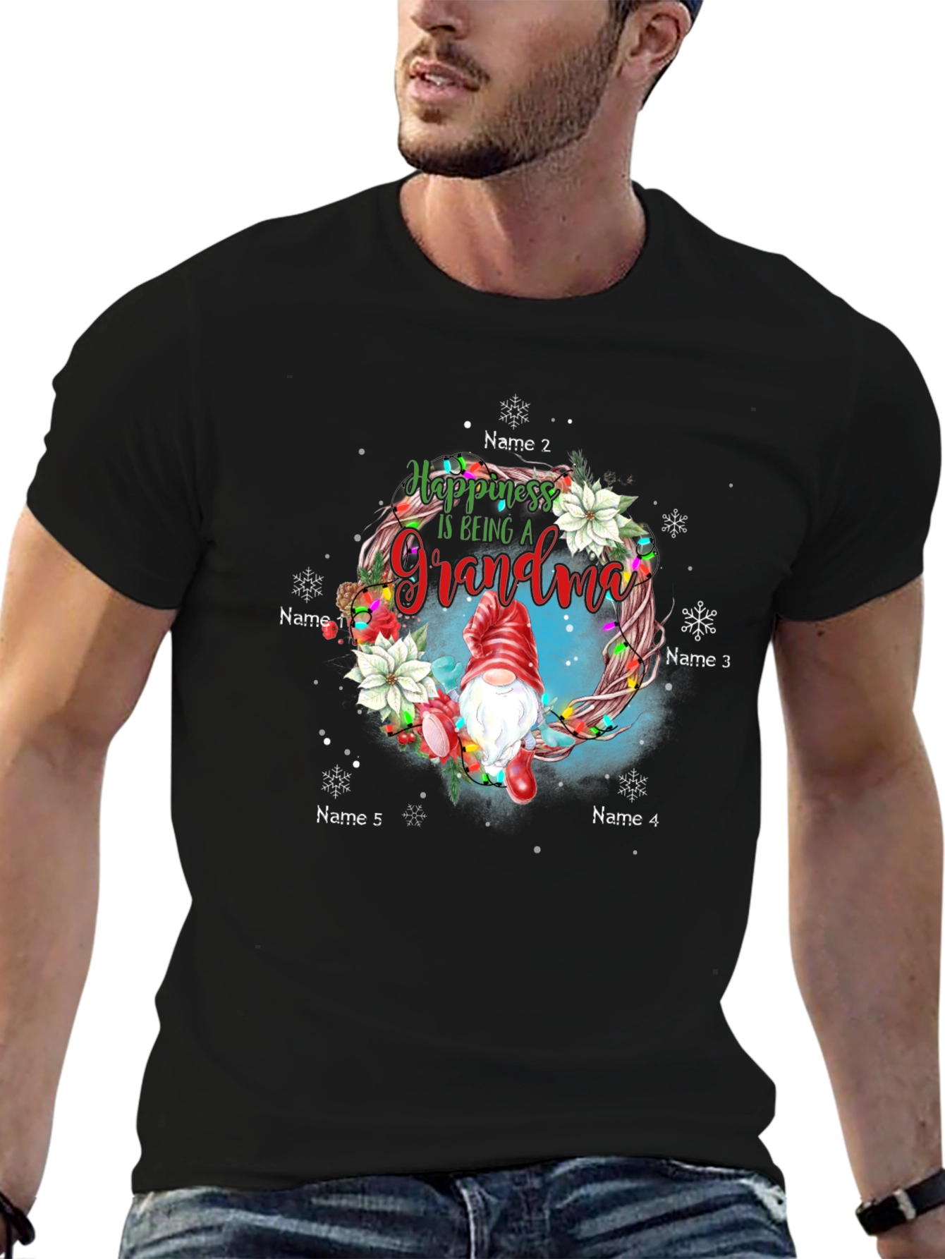 Personalized Grandma Christmas T-Shirt