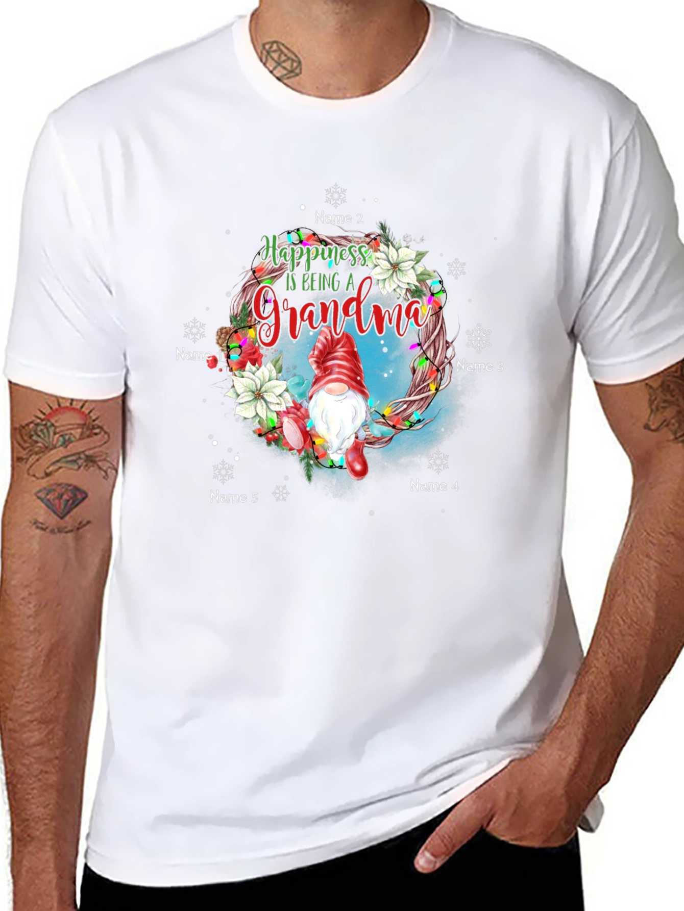 Personalized Grandma Christmas T-Shirt