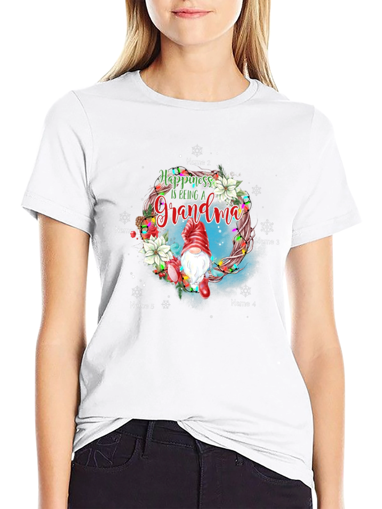 Personalized Grandma Christmas T-Shirt
