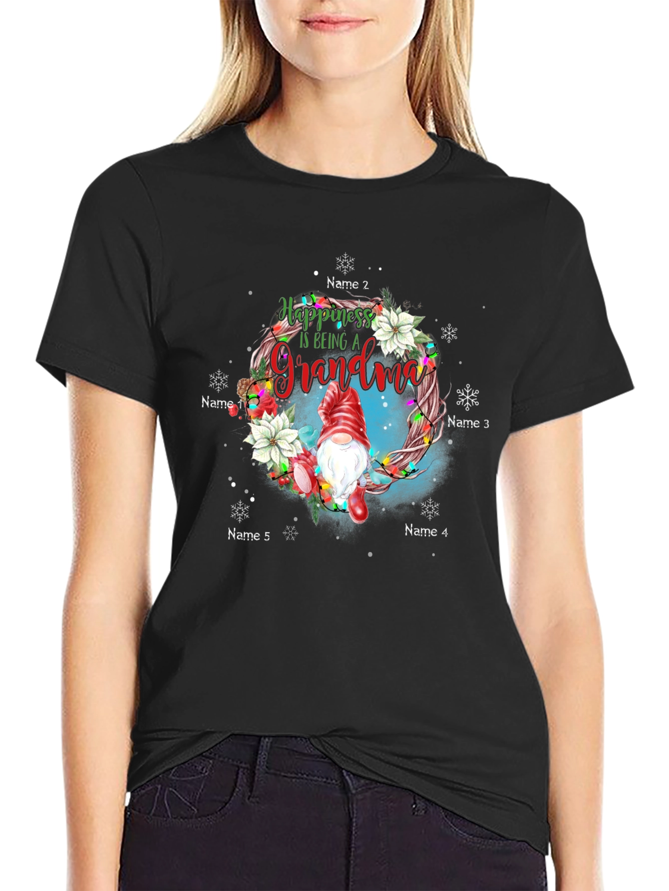 Personalized Grandma Christmas T-Shirt