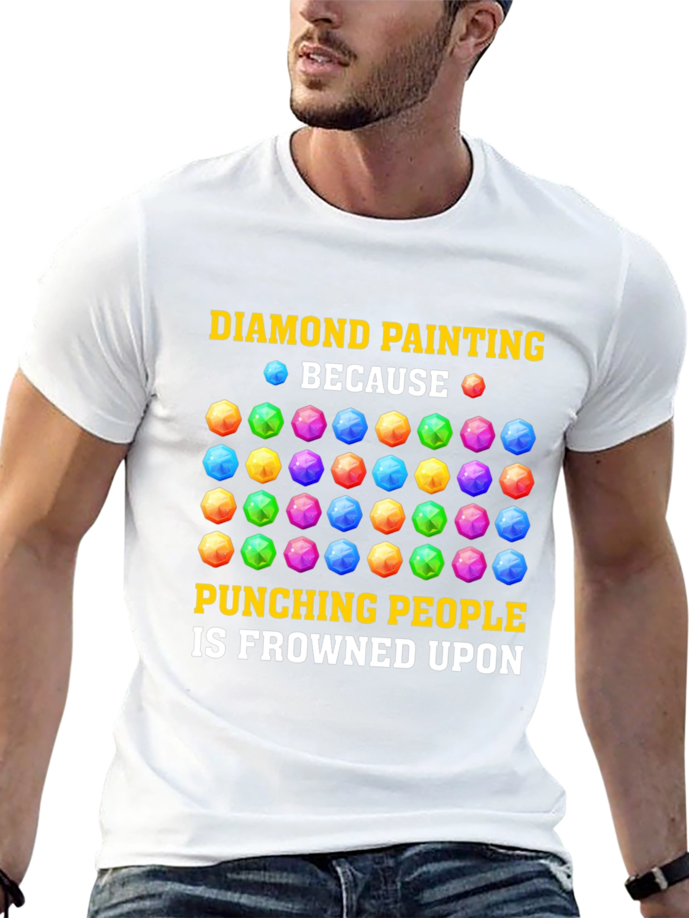 Diamond Painting T-Shirt: Because Punching People Is Frowned Upon