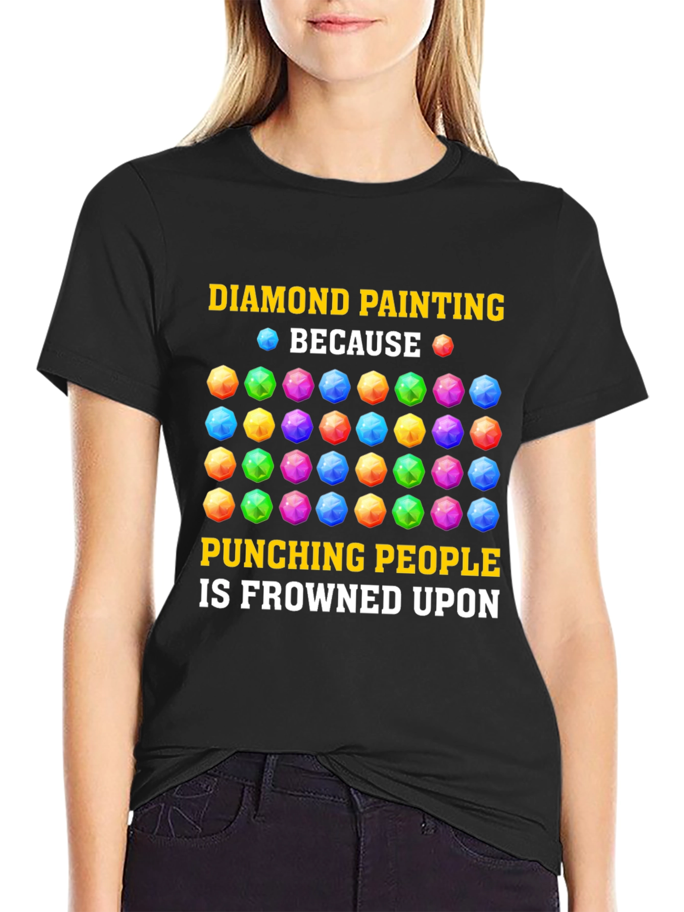 Diamond Painting T-Shirt: Because Punching People Is Frowned Upon